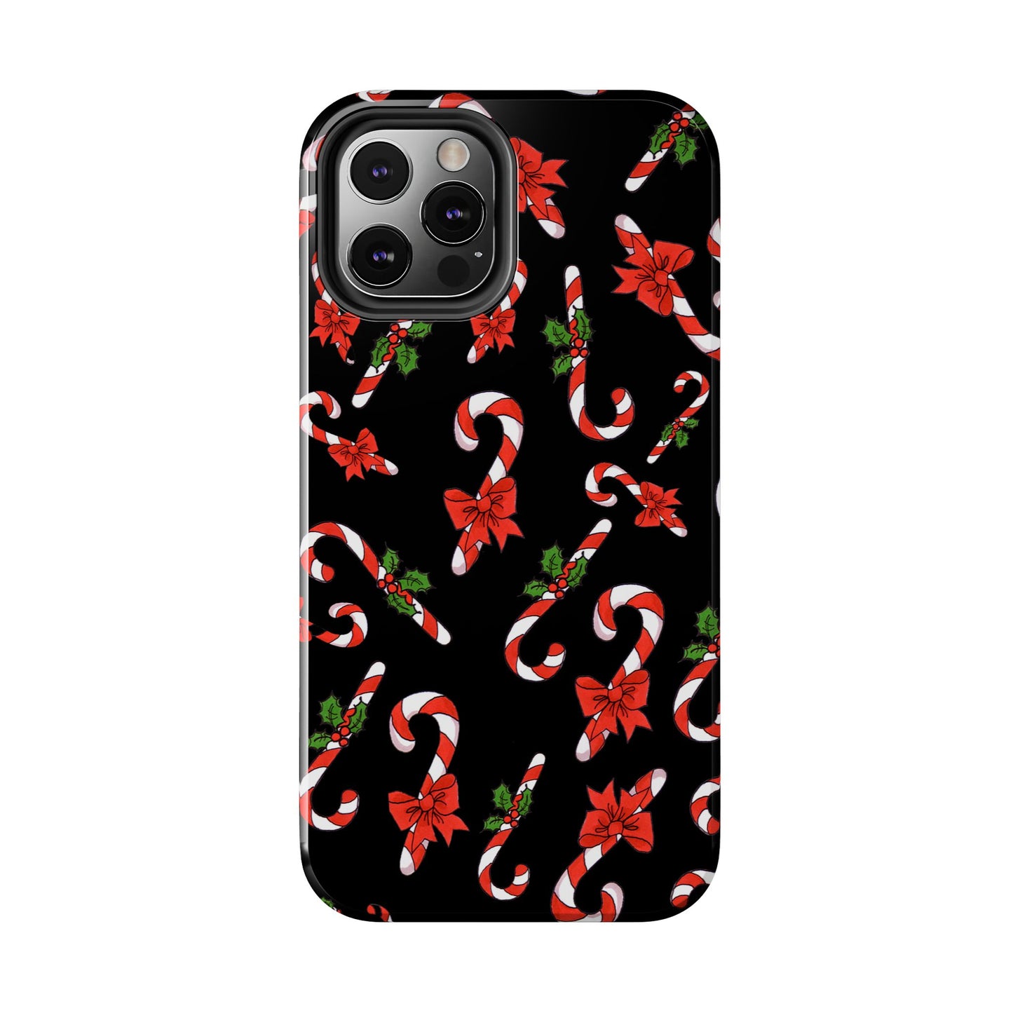 Candy Cane Crowd Black Phone Case