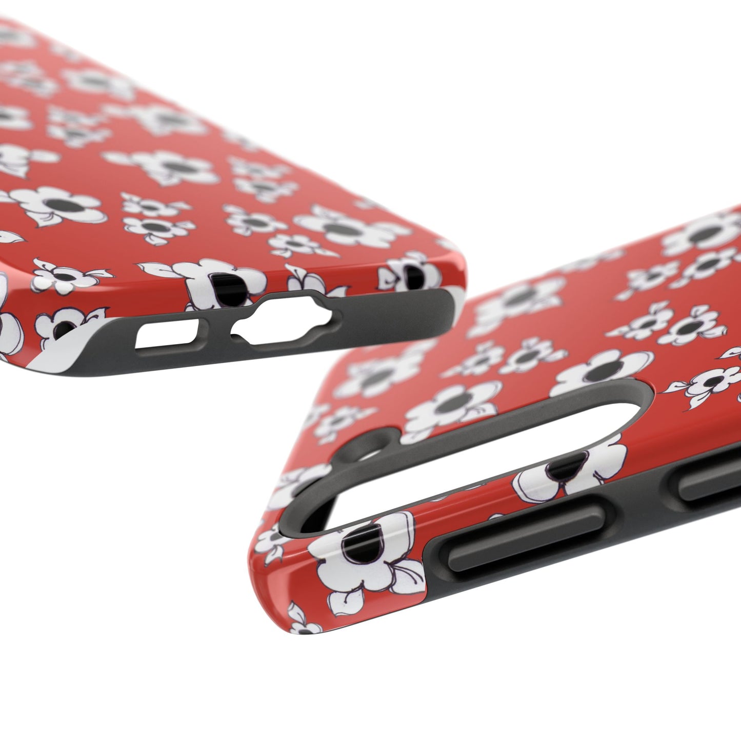 Daisy Cluster Red / Black Phone Case