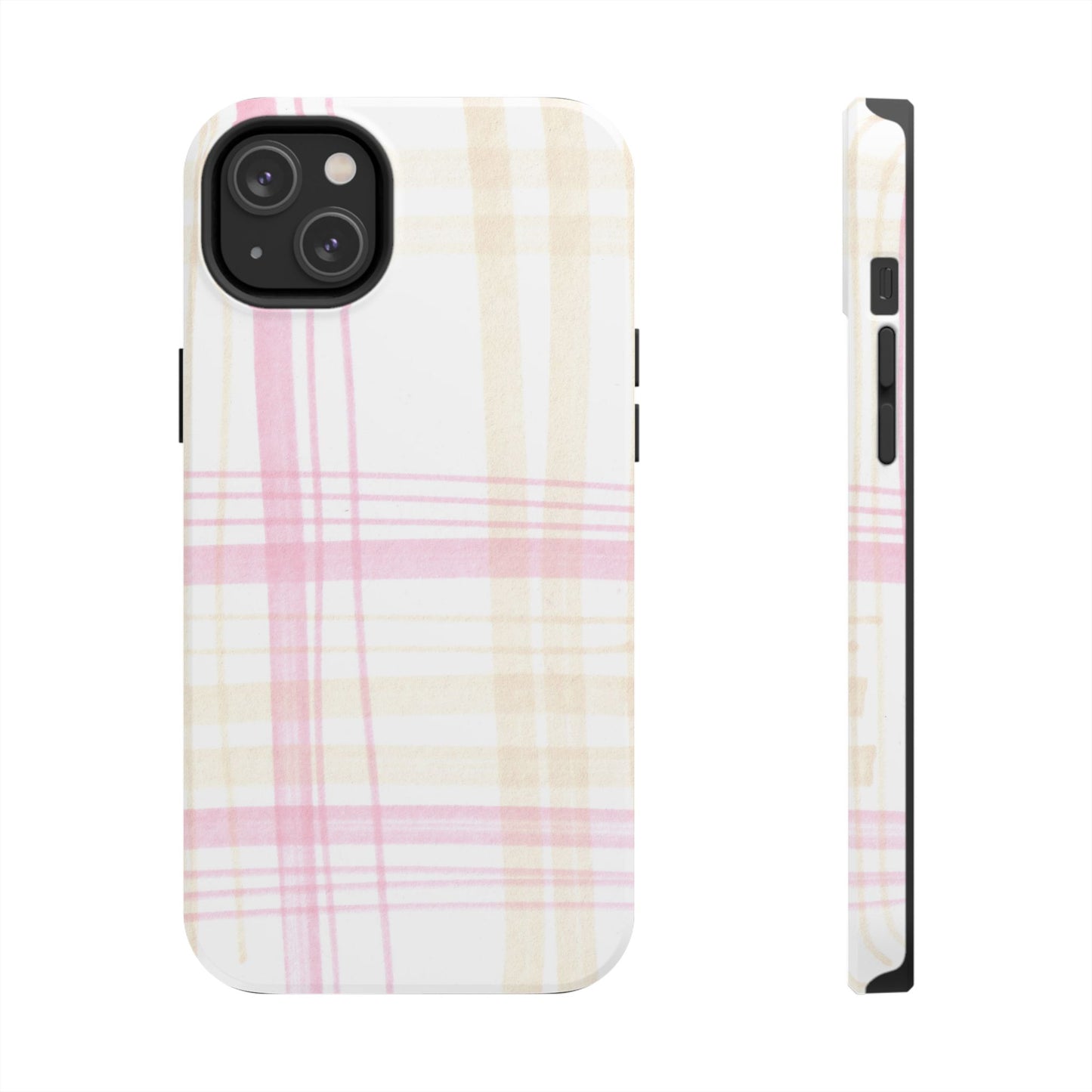 Flower Model Plaid Phone Case