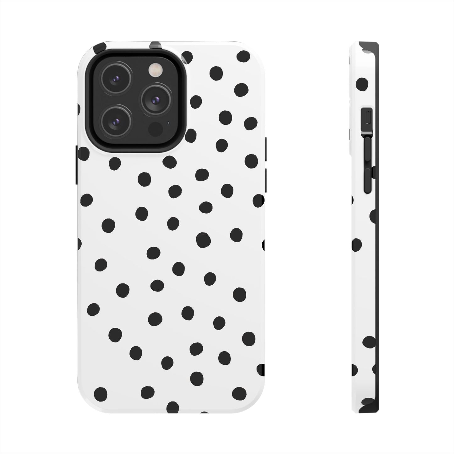 Dot White / Black Phone Case