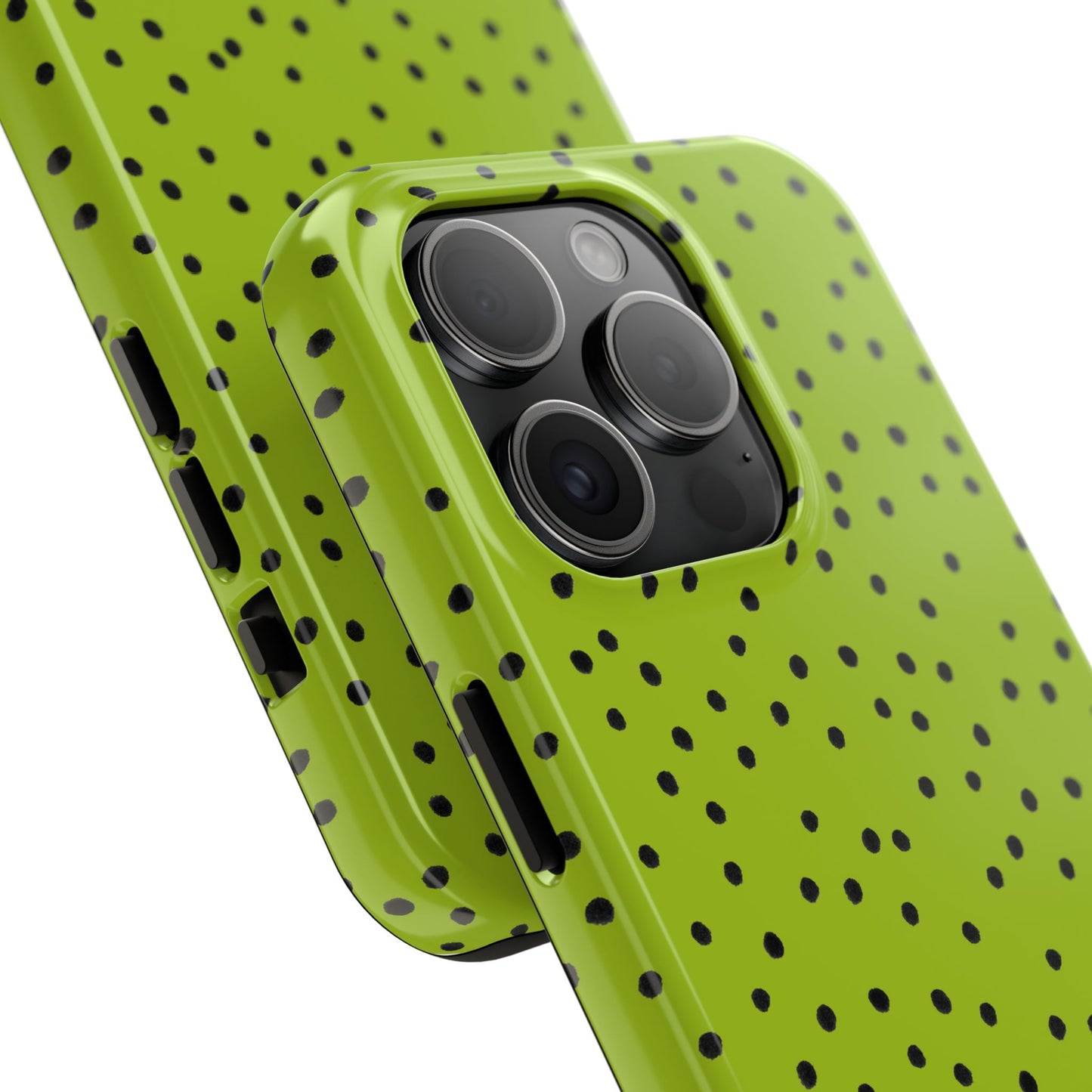 Dinky Dots Chartreuse / Black Phone Case