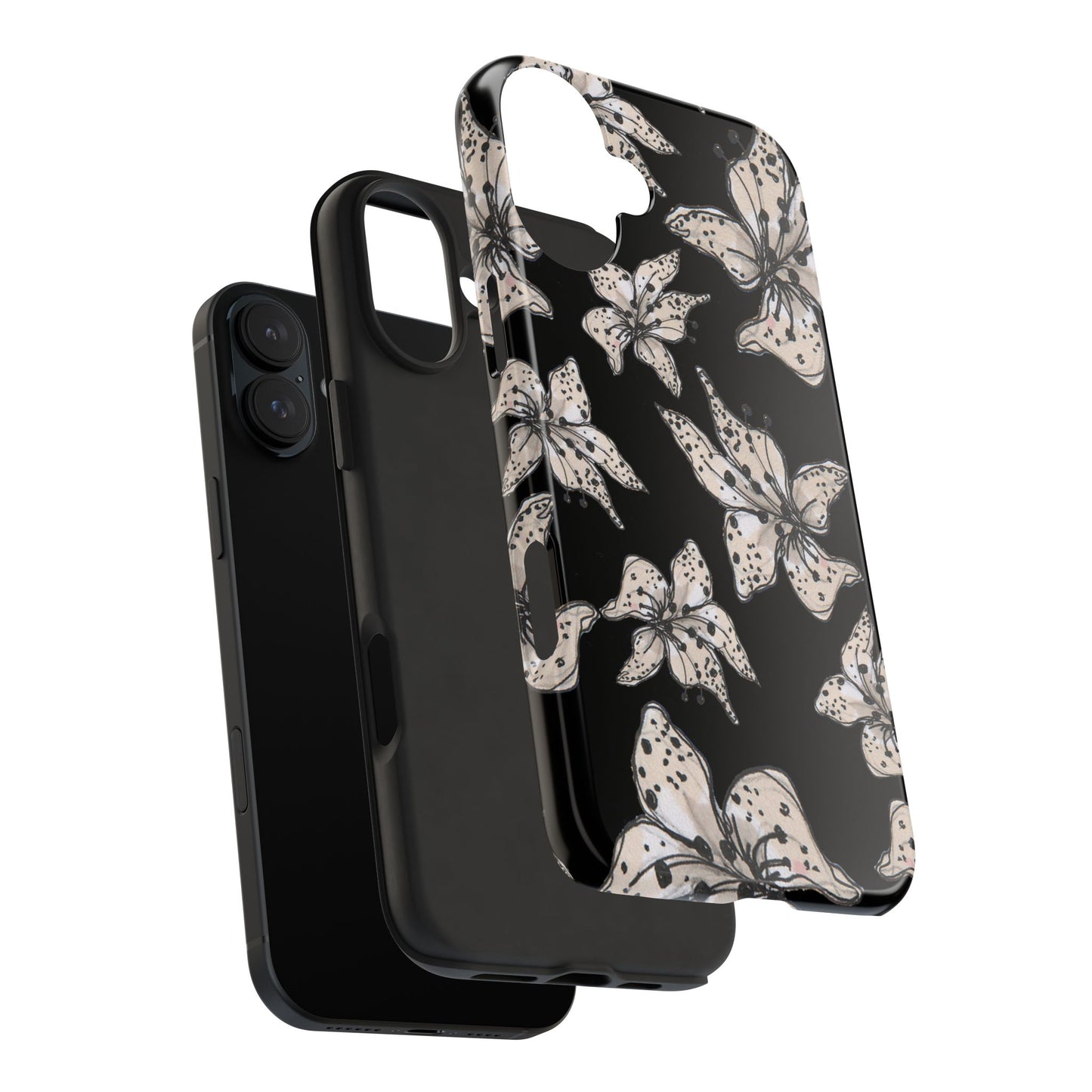 Spotted Lilies Black Phone Case