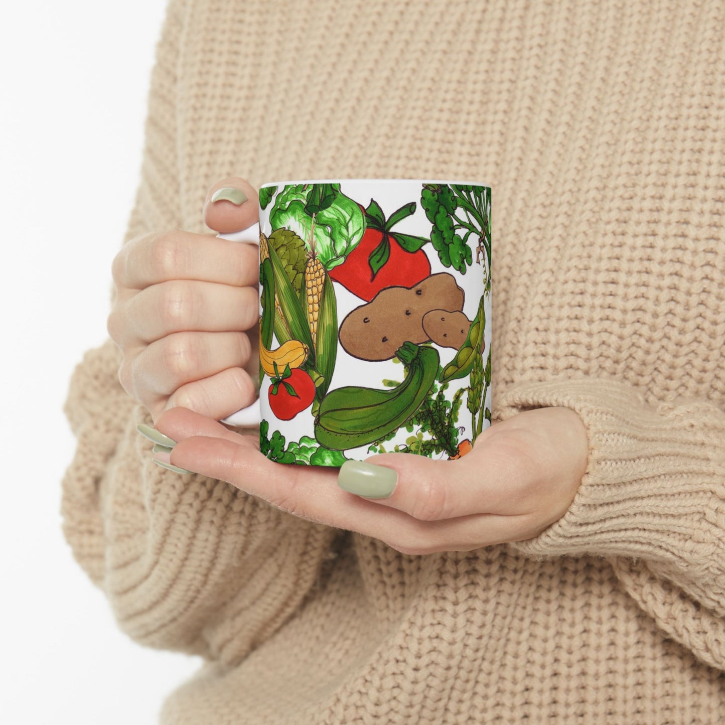 Veggie Jungle White Cup