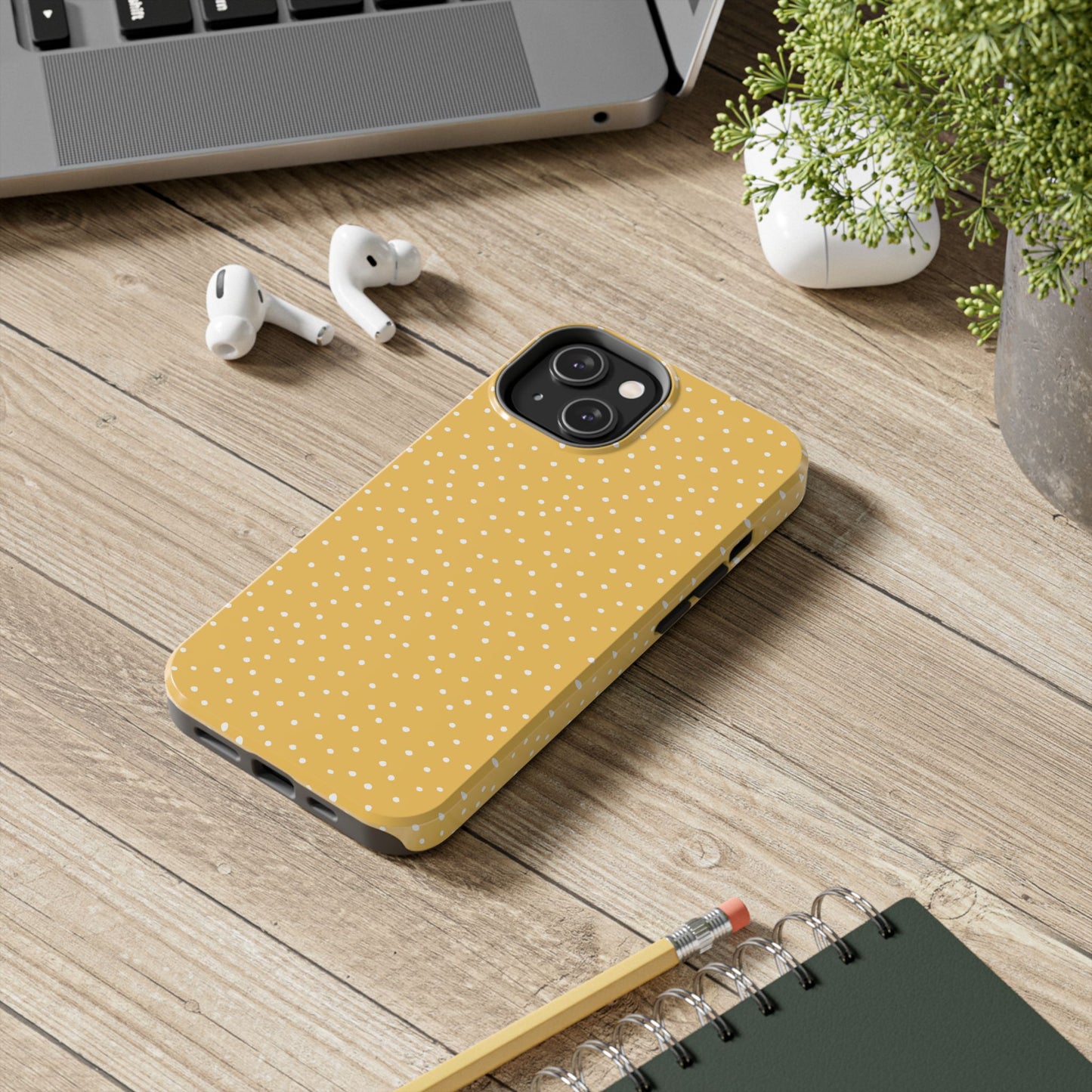 Dinky Dots Yellow / White Phone Case