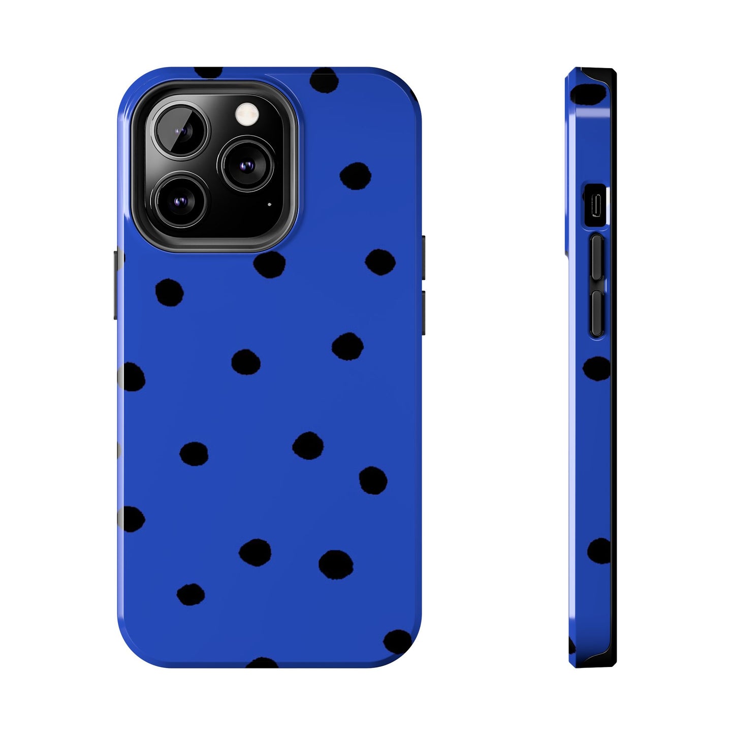 Dinky Dots Blue / Black Phone Case