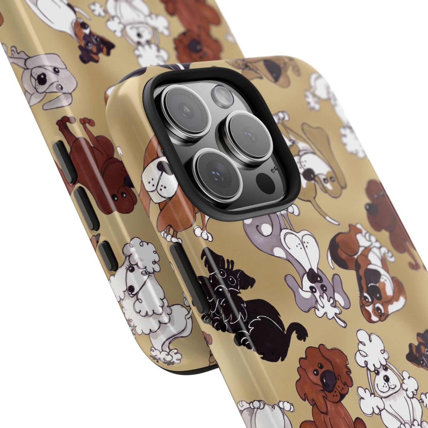 Tossed Doggies Tan Phone Case