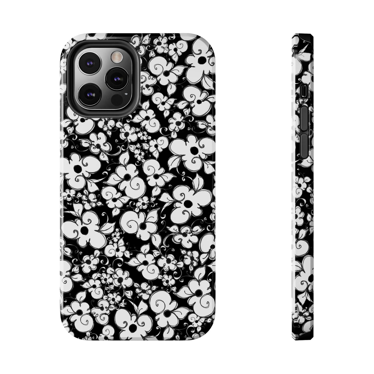 Dog Daisies Black Phone Case