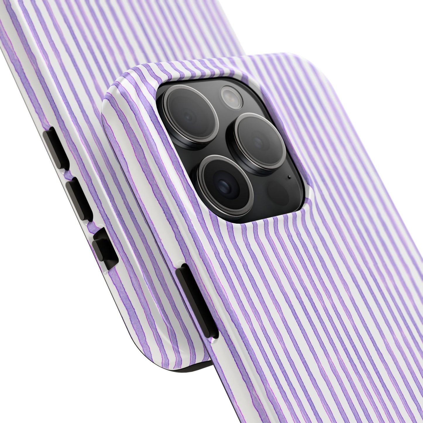 Candy Stripe White / Lilac Phone Case