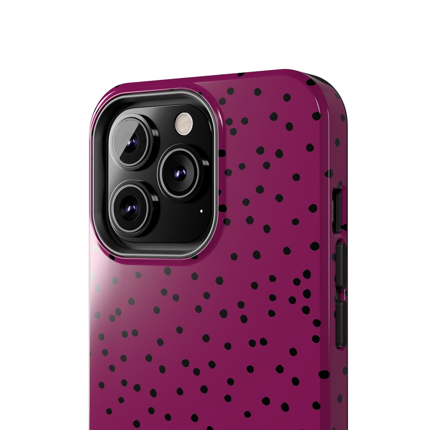 Dinky Dots Burgundy / Black Phone Case