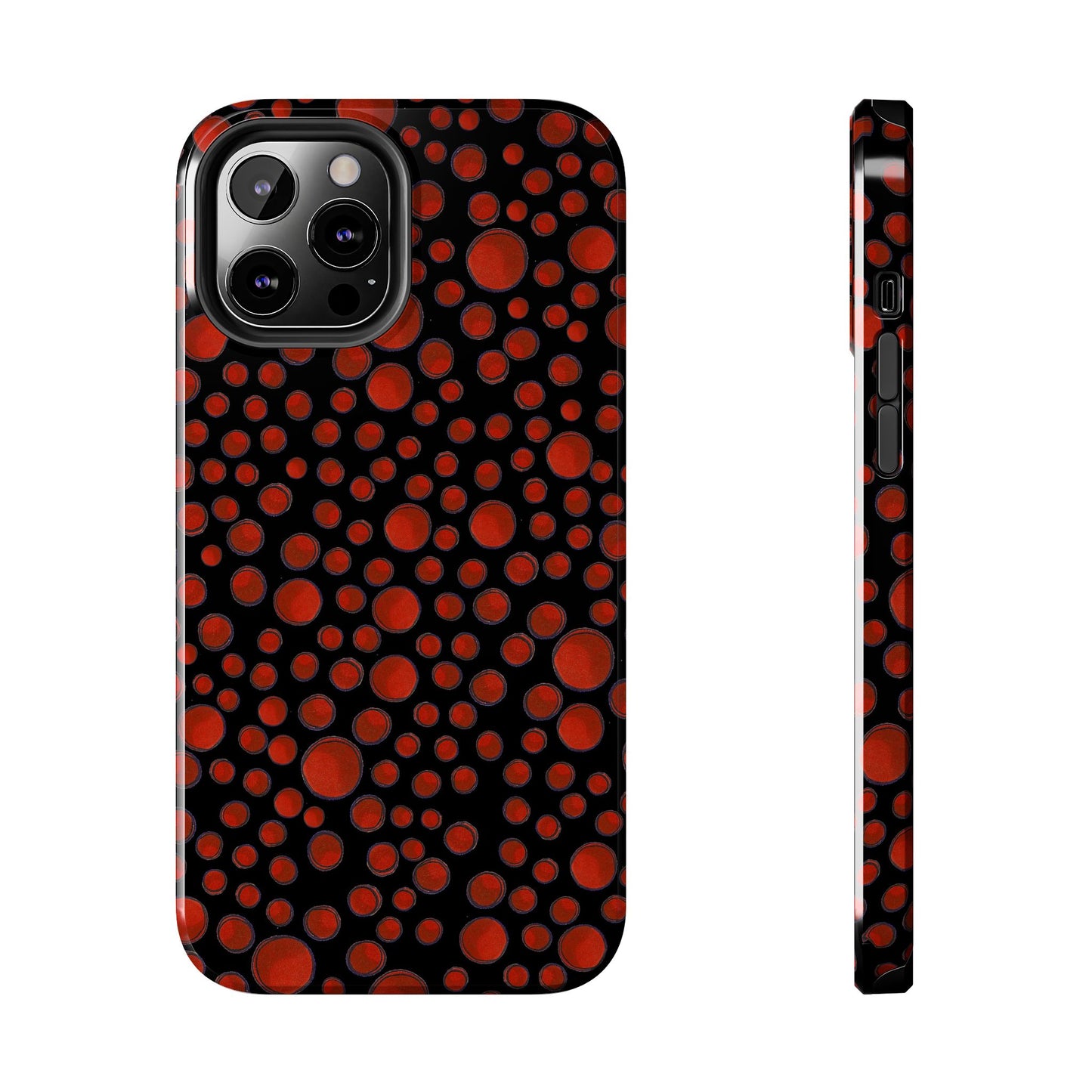 Dot Assortment Black / Red Phone Case