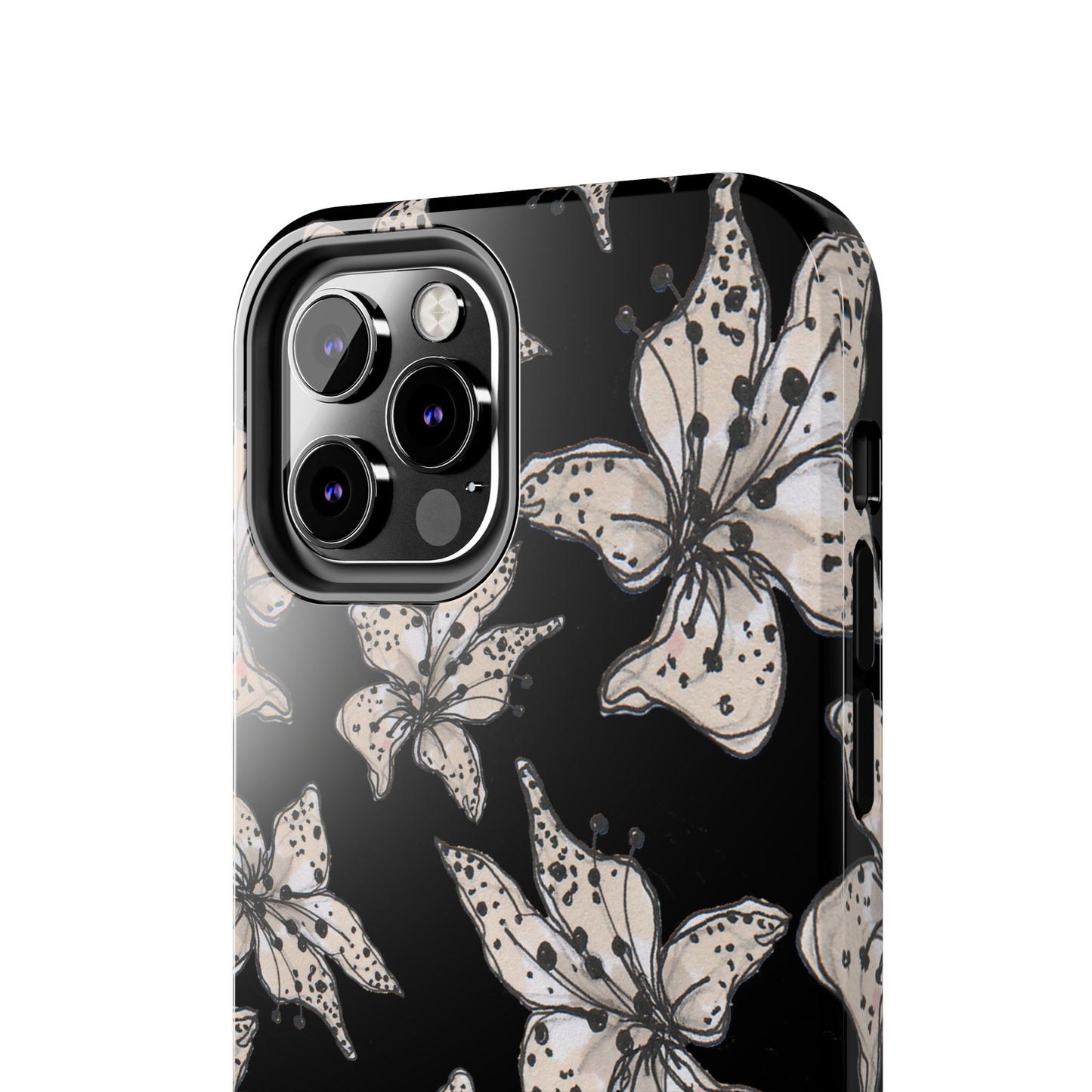 Spotted Lilies Black Phone Case