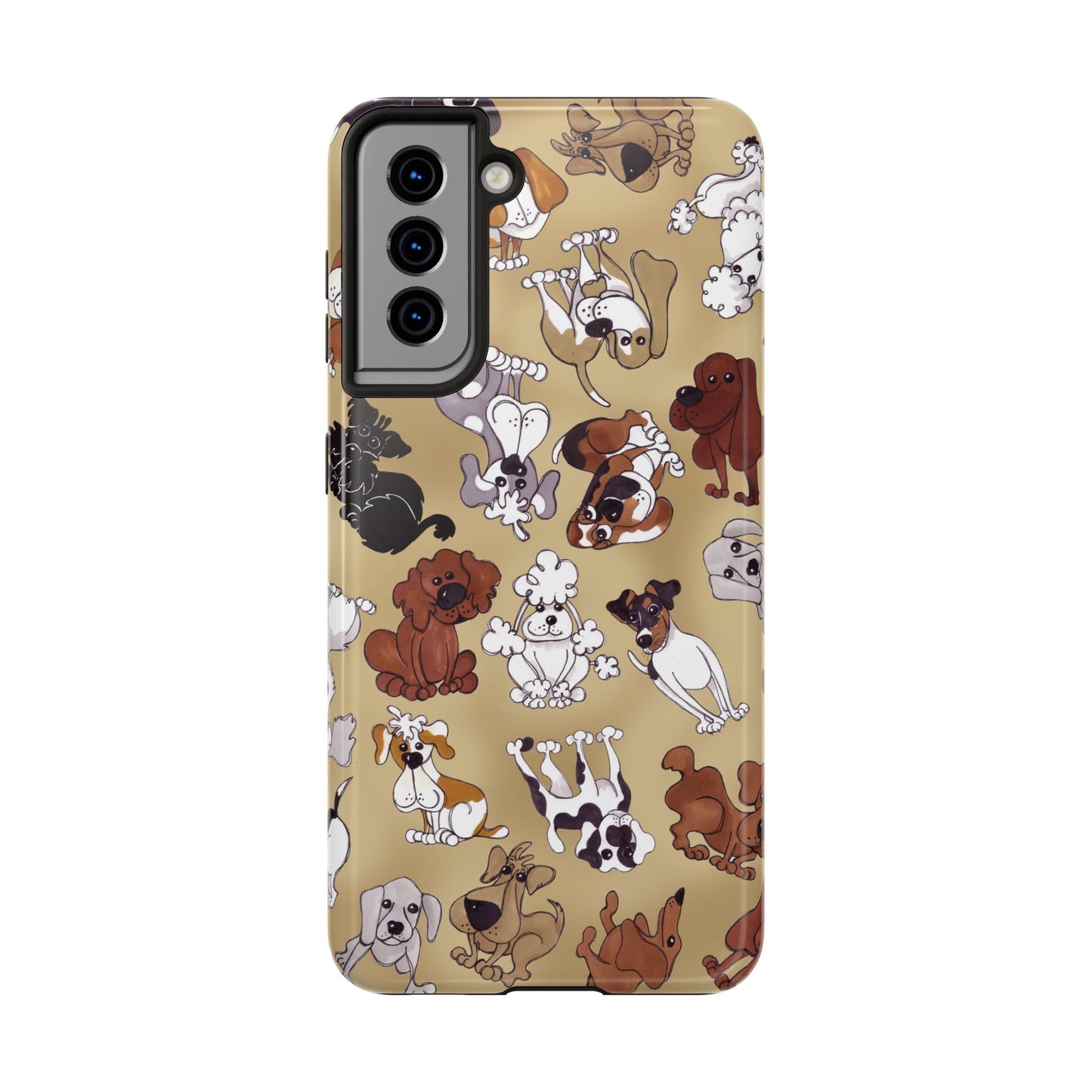 Tossed Doggies Tan Phone Case
