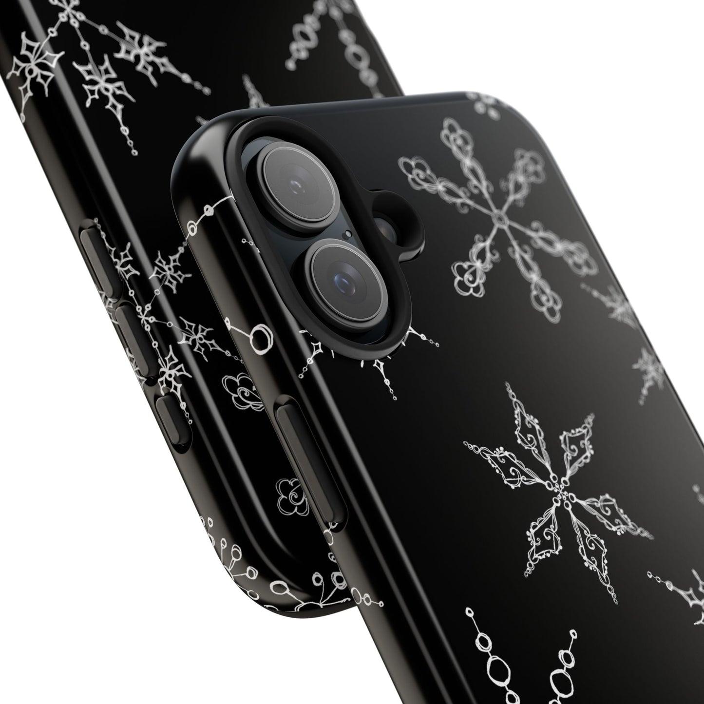 Snowflakes Black Phone Case