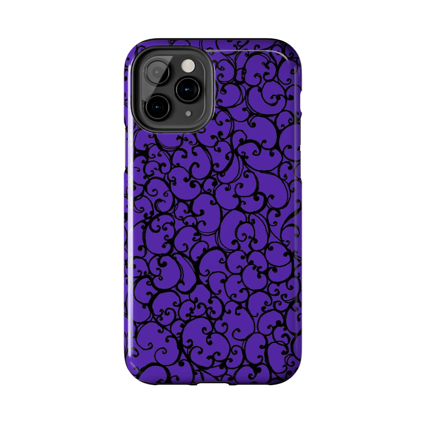 Scrollie Blue / Black Phone Case