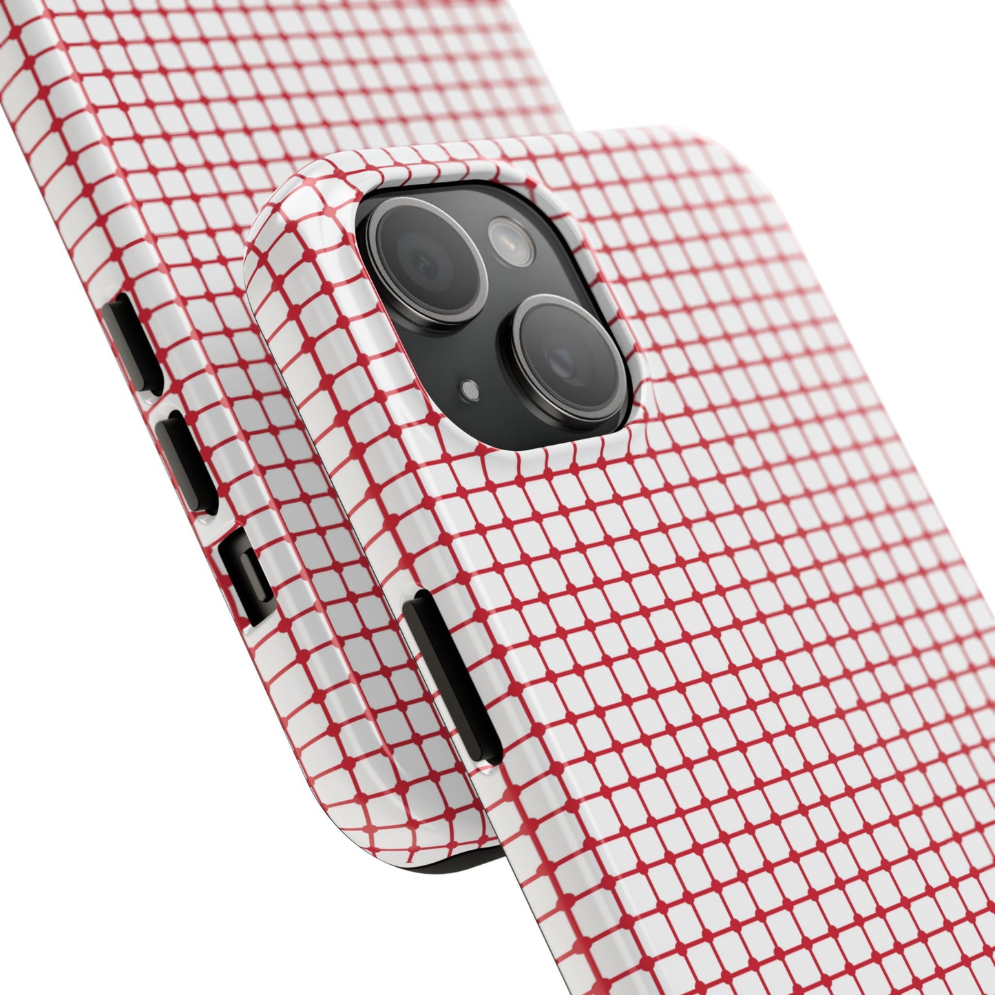 Dot Grid White / Red Phone Case