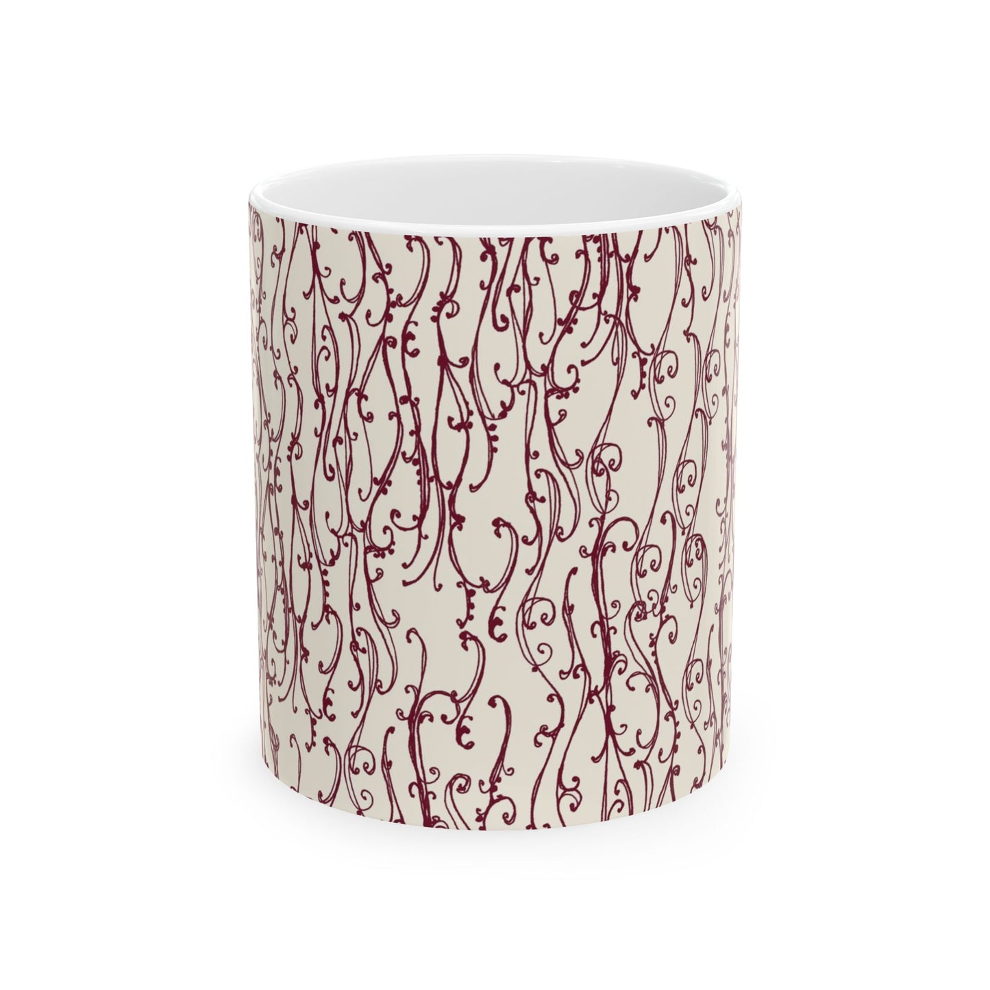 Swan Scroll White / Red Cup