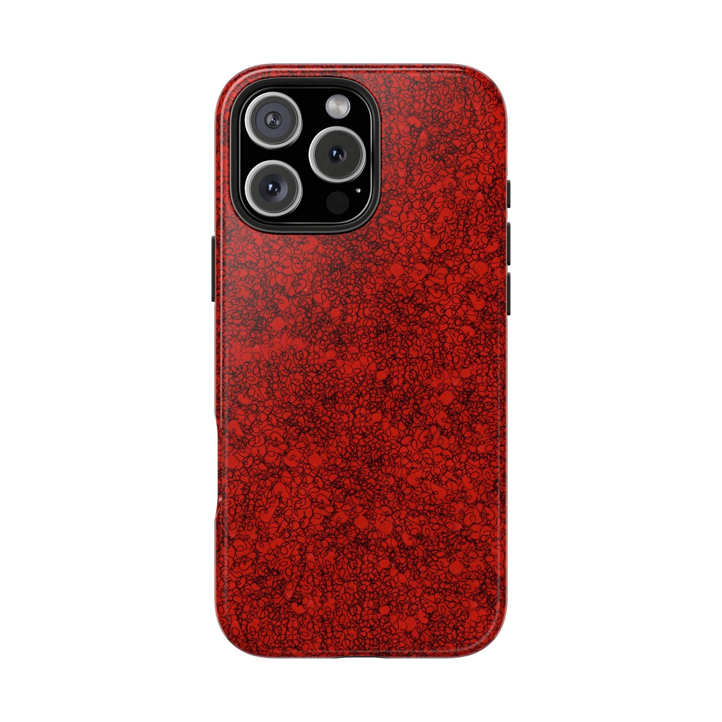 Scribble Red / Black Phone Case