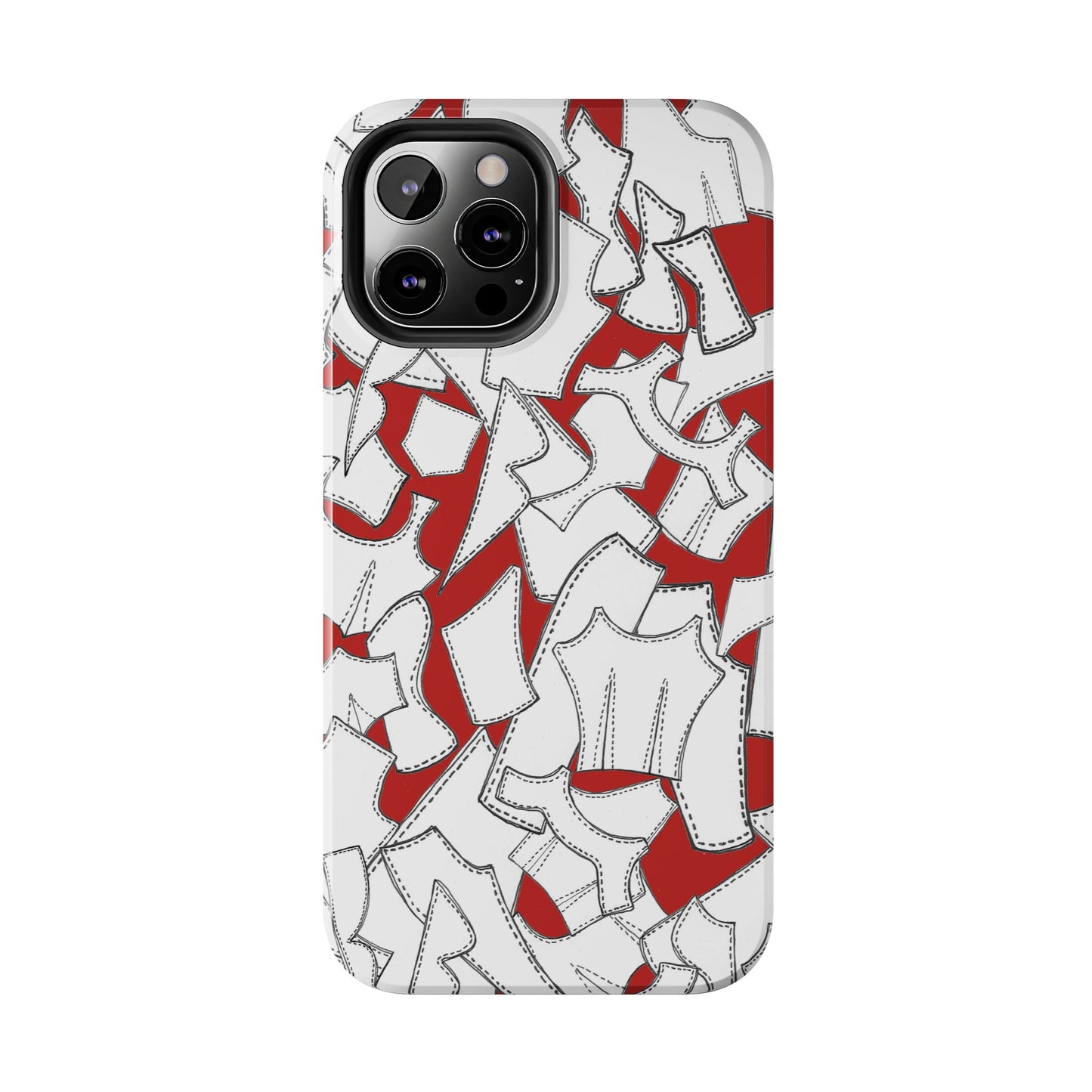 Pattern Pieces Red Phone Case