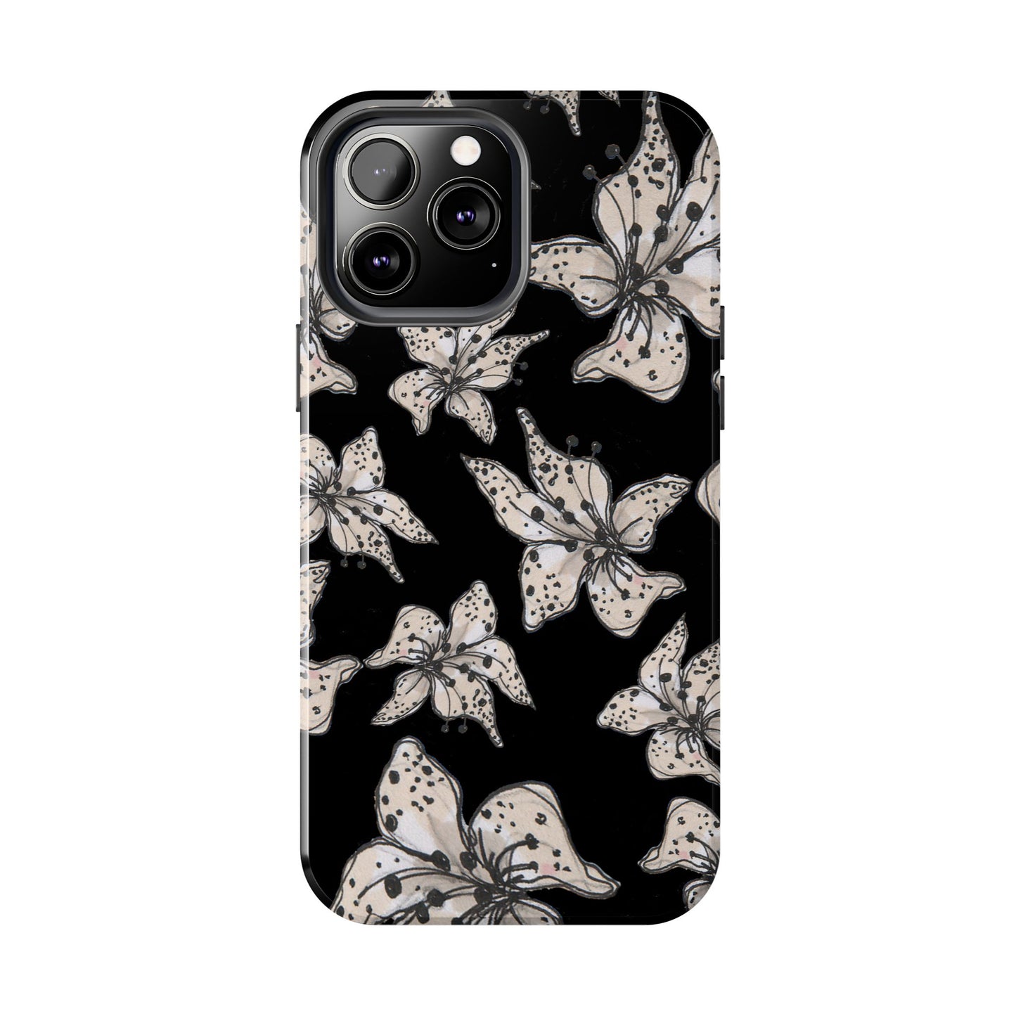 Spotted Lilies Black Phone Case