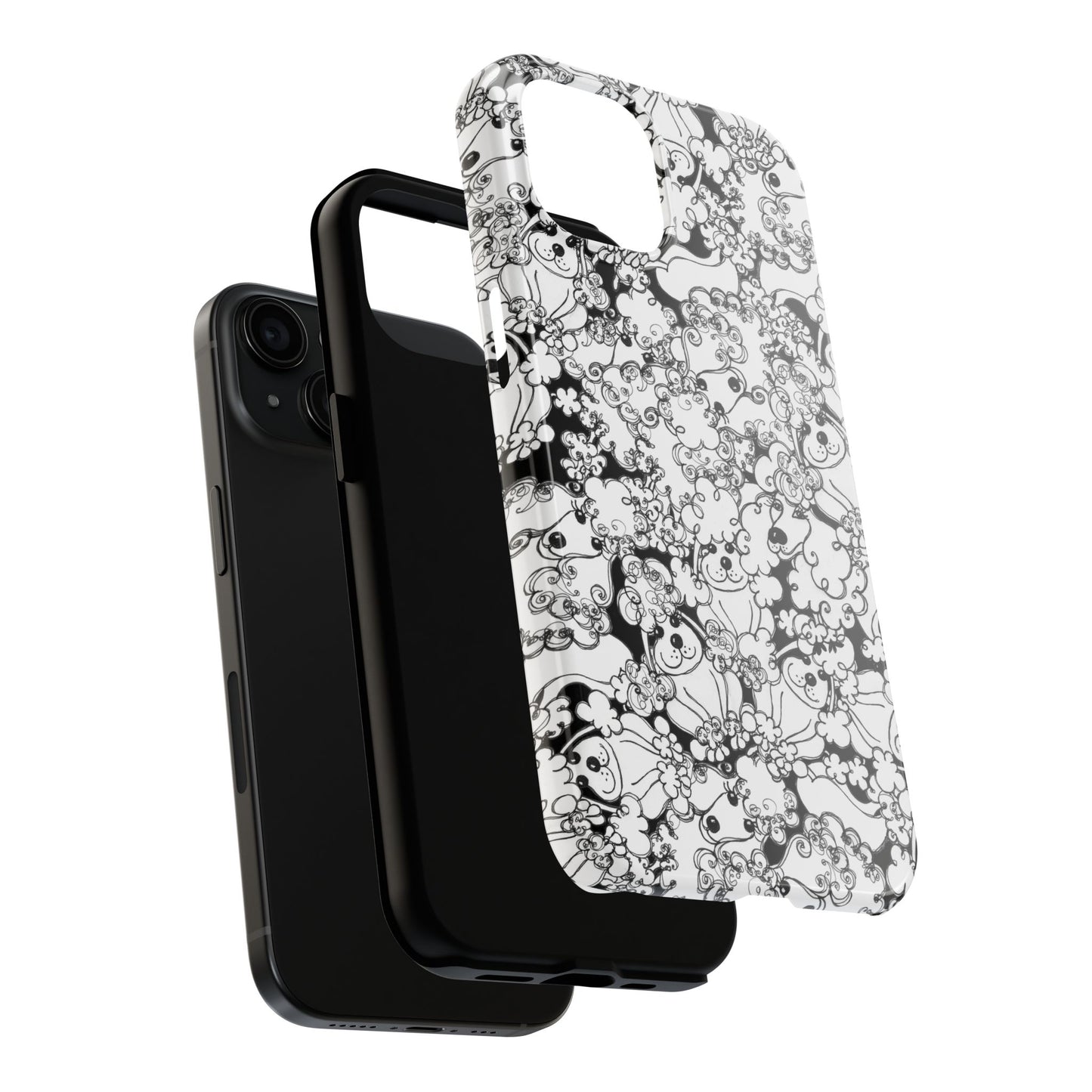 Poodle Party Black Phone Case