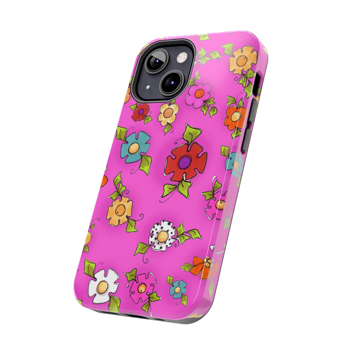 Happy Blooms Cerise Phone Case