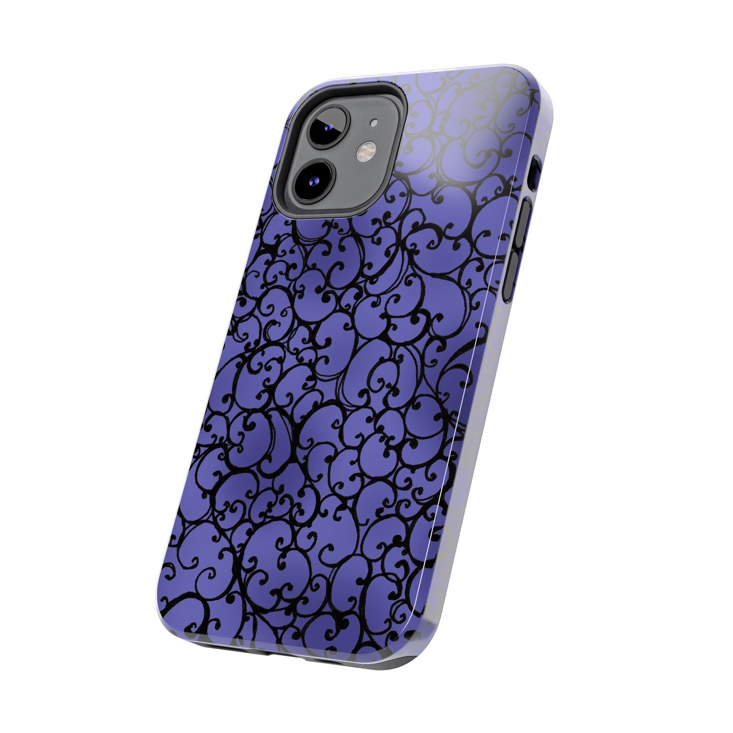 Scrollie Violet / Black Phone Case