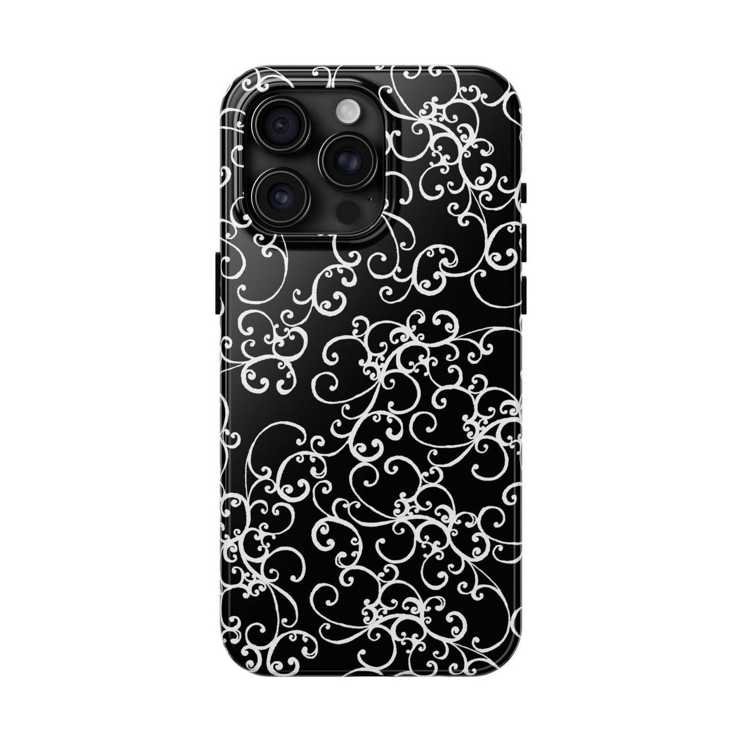 Elegant Scroll Black / White Phone Case