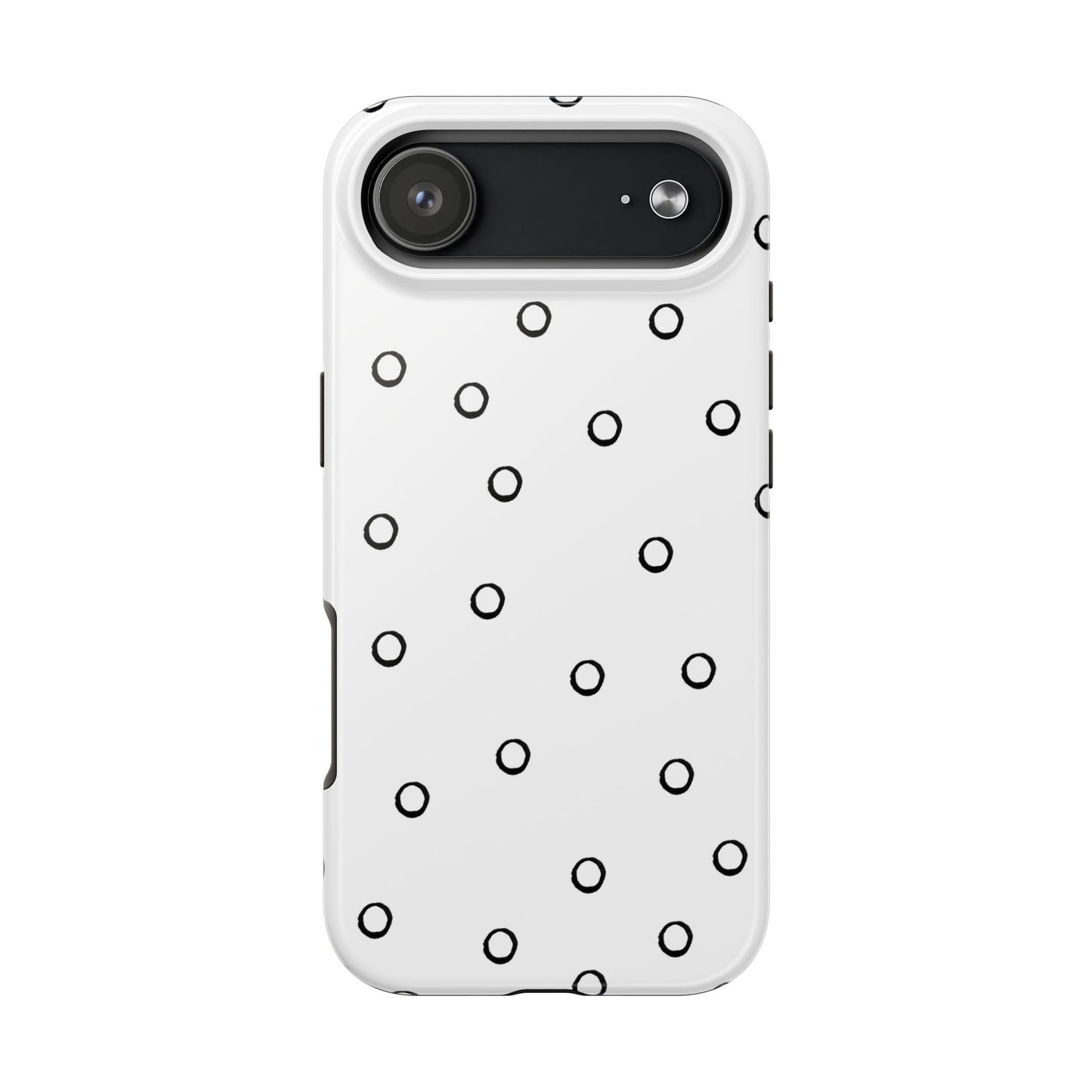 Open Dots White / Black Phone Case