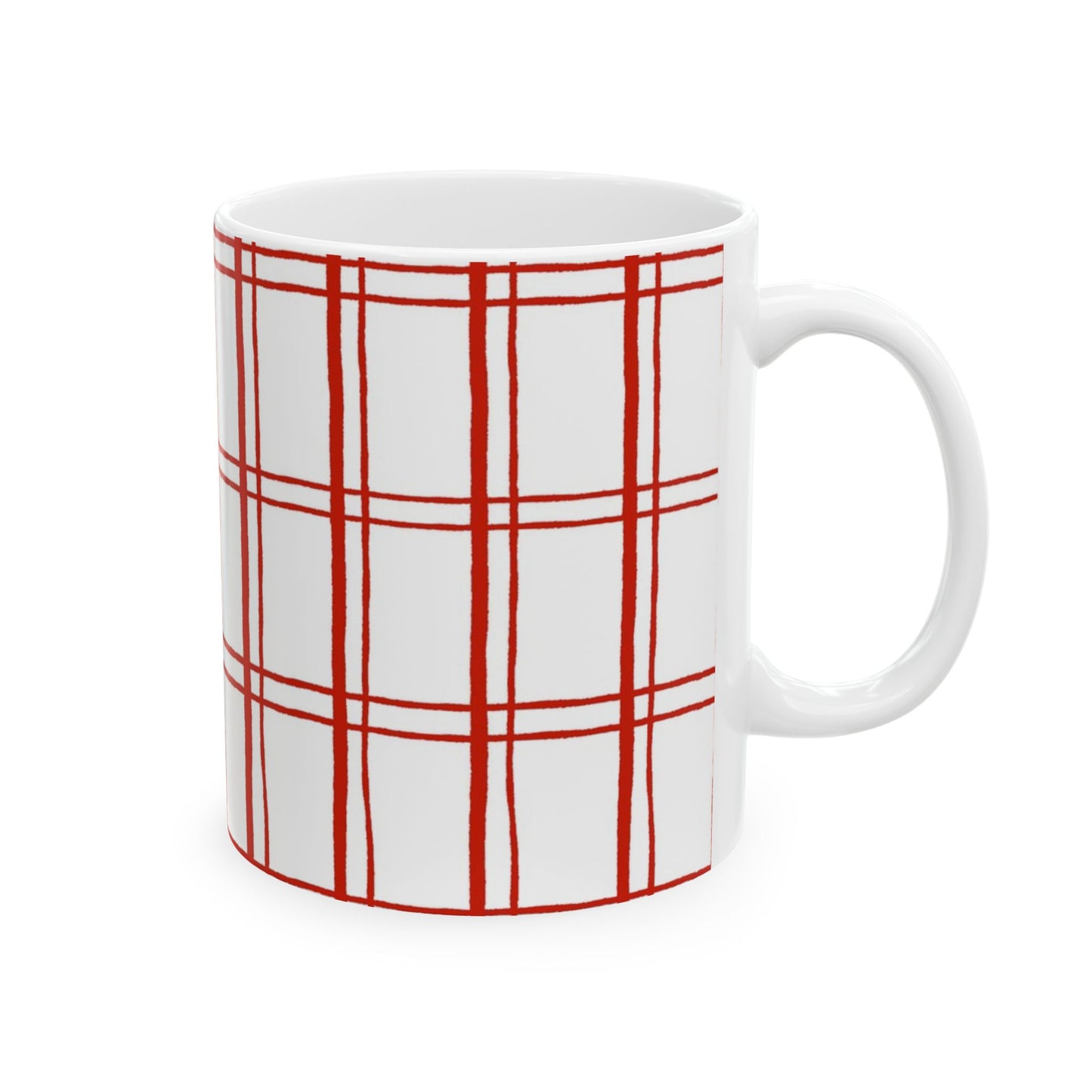 Kitchen Plaid White / Red Cup