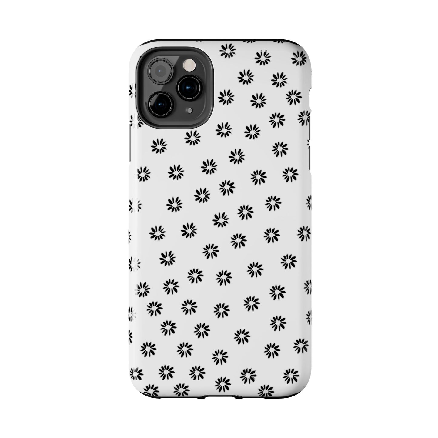 Daisy Dot White / Black Phone Case