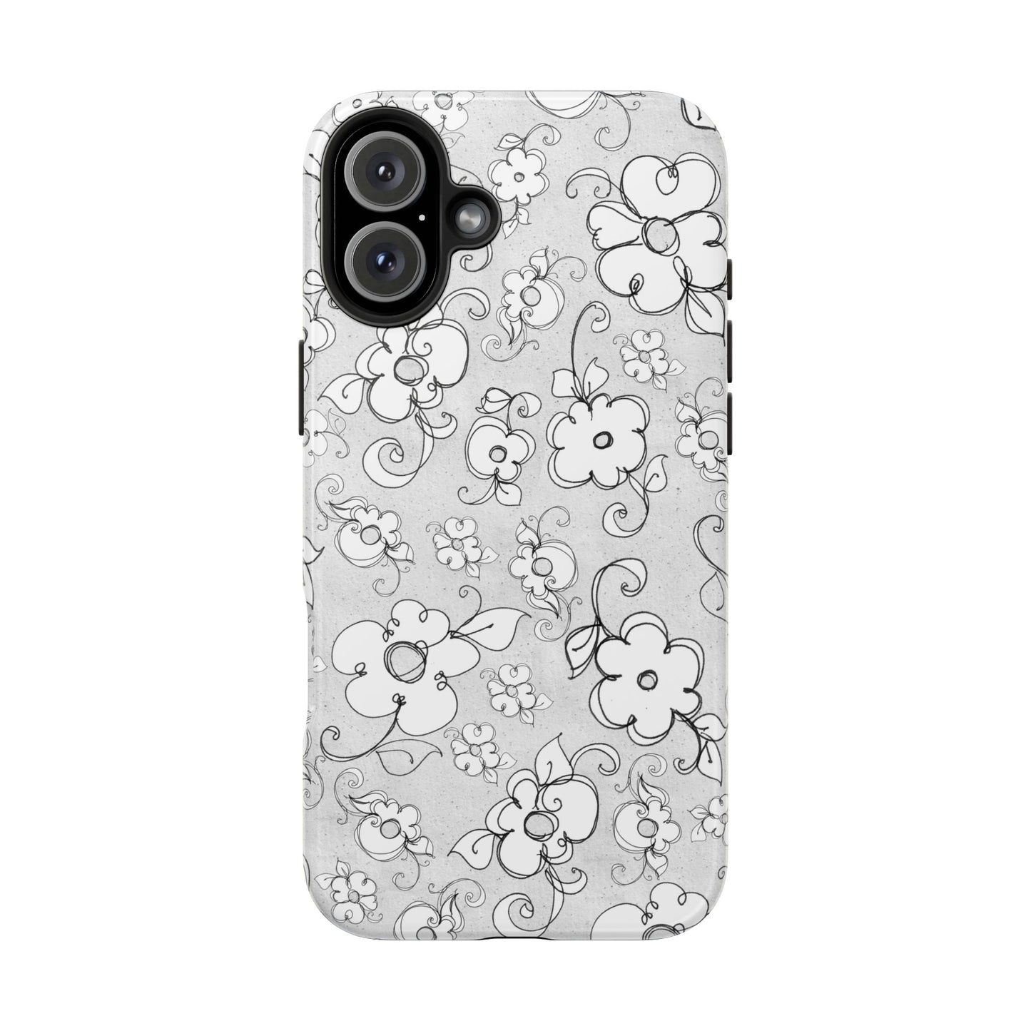 Lady Flowers Silver Phone Case