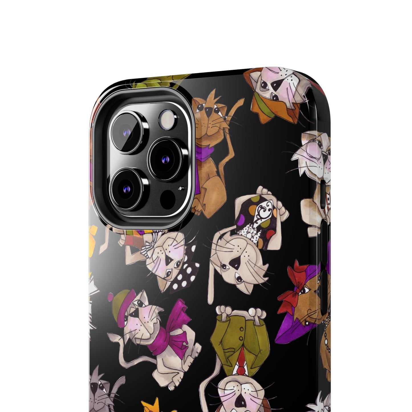 Spice Cats Tossed Black Phone Case