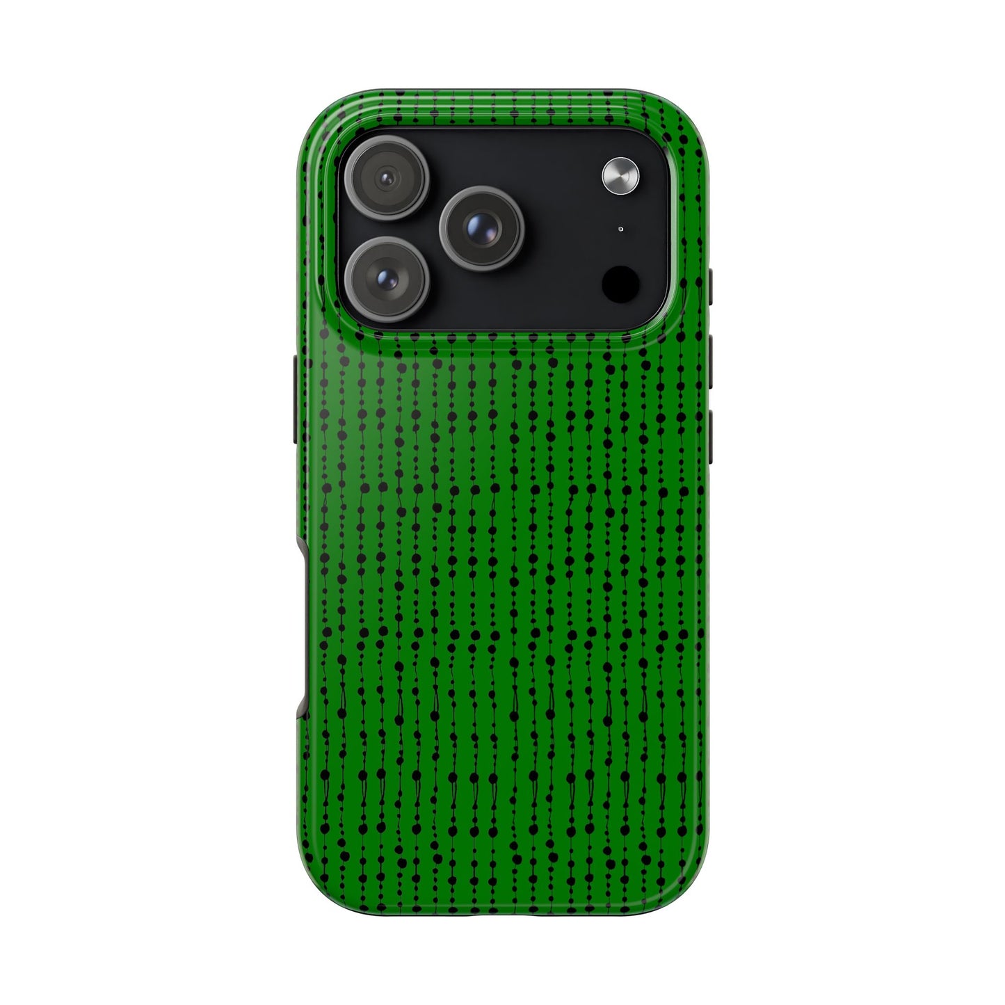Beaded Curtain Green / Black Phone Case