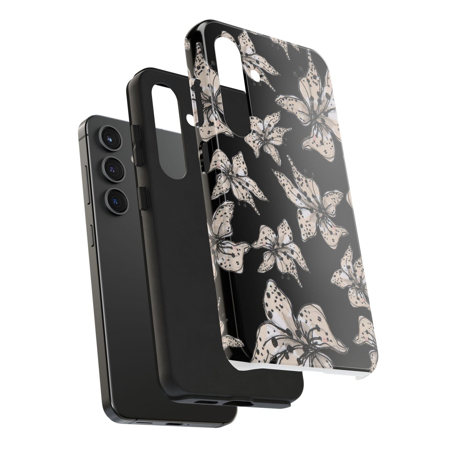 Spotted Lilies Black Phone Case