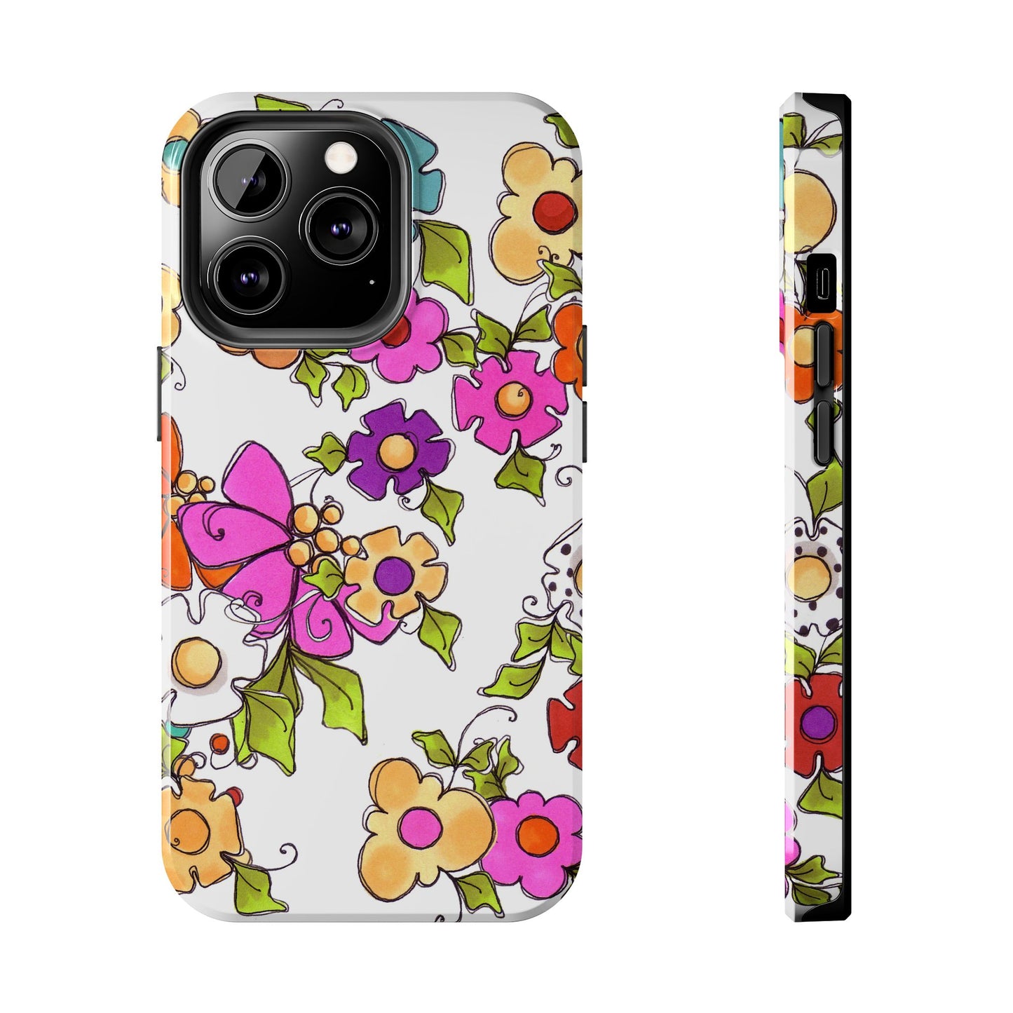 Happy Blooms White Phone Case