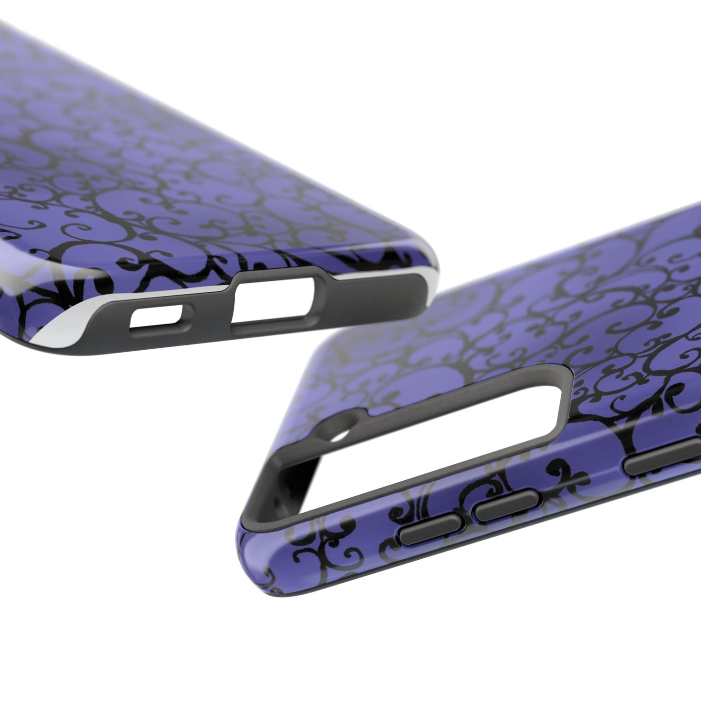Scrollie Violet / Black Phone Case