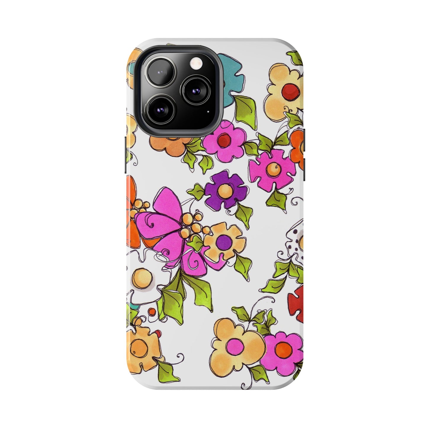 Happy Blooms White Phone Case