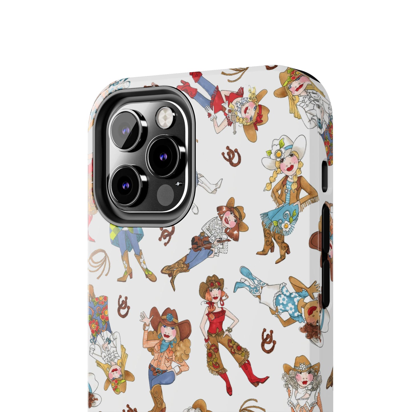 Tossed Cowgirls White Phone Case