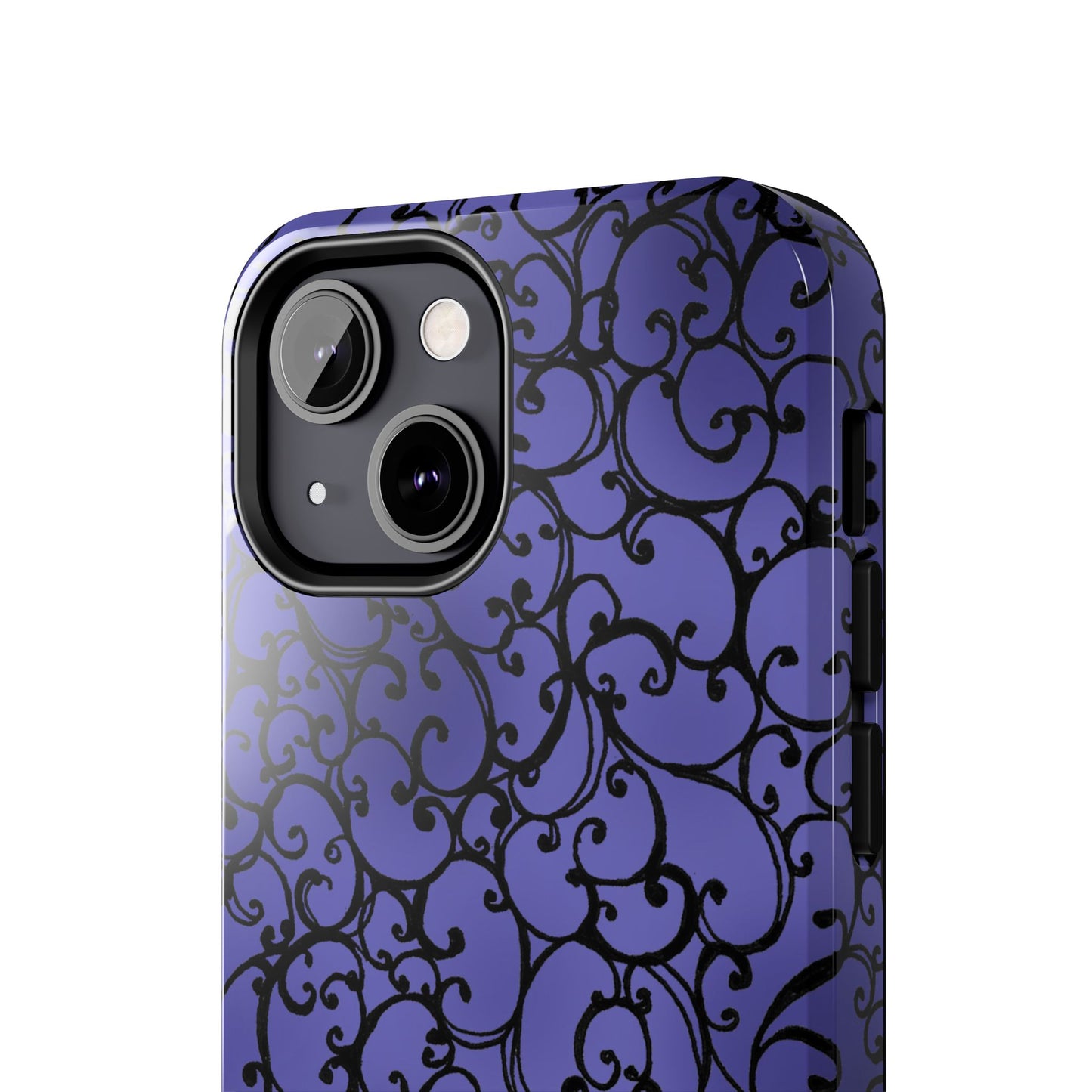 Scrollie Violet / Black Phone Case