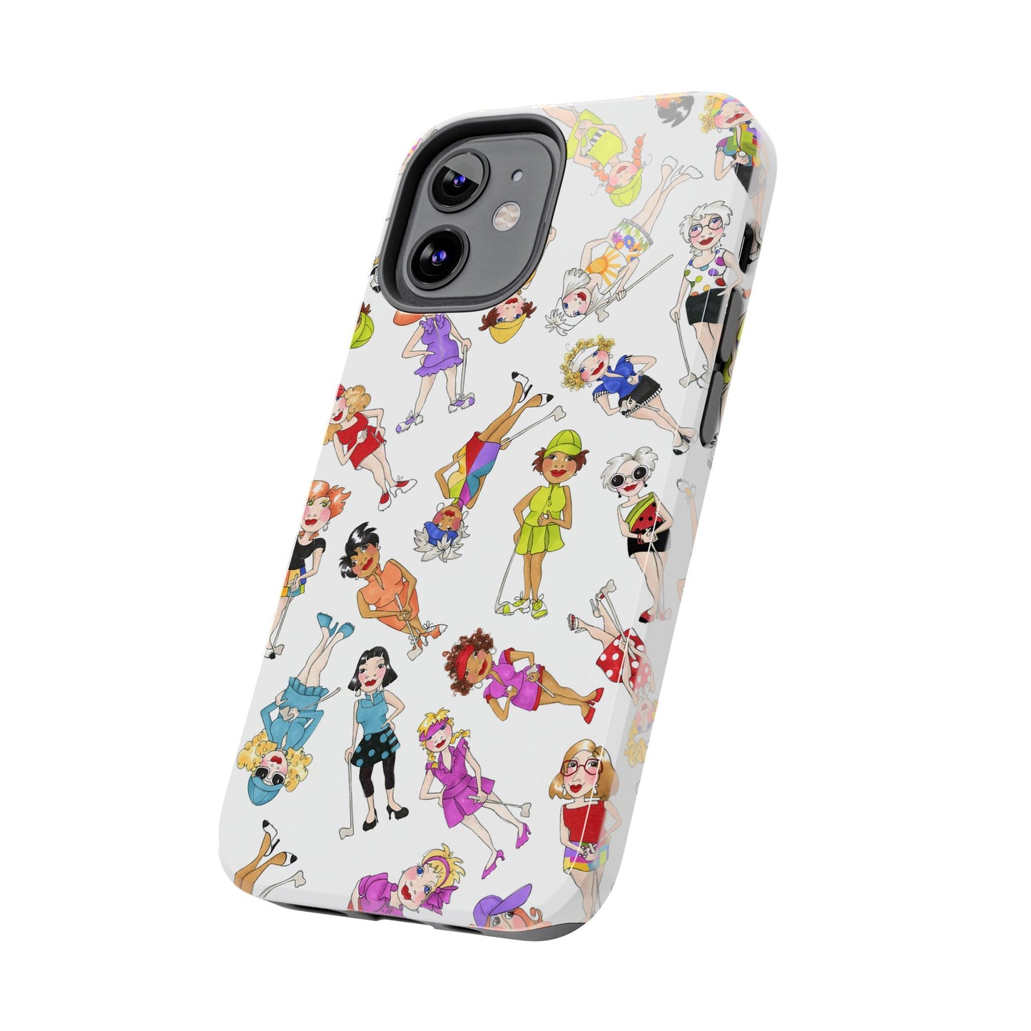Tossed Golfer Girls White Phone Case