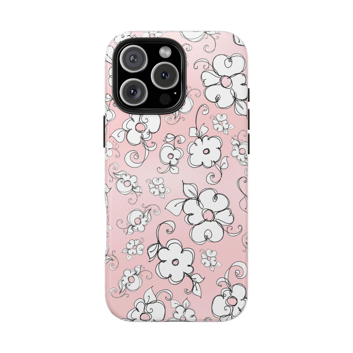 Lady Flowers Pink Sky Phone Case