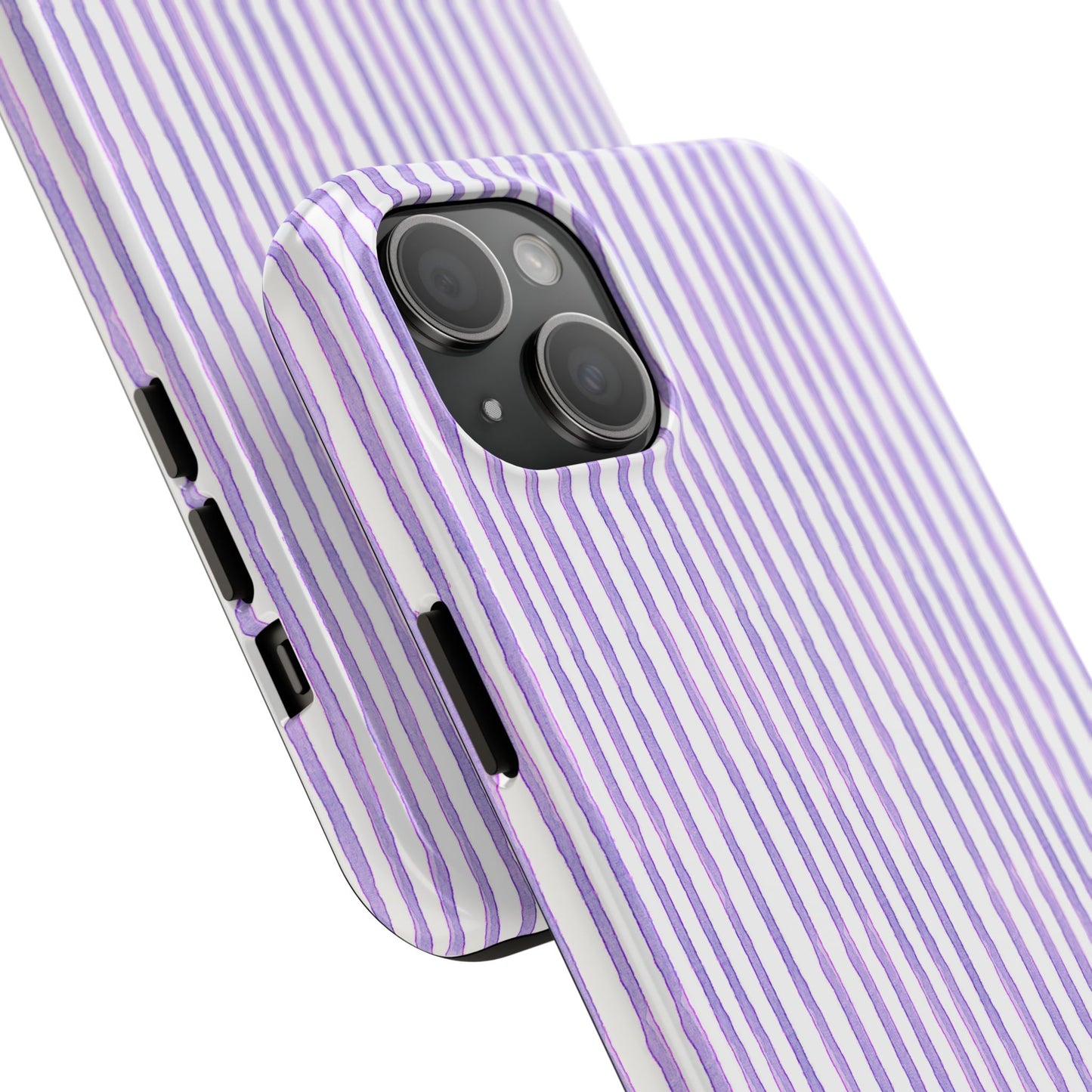 Candy Stripe White / Lilac Phone Case