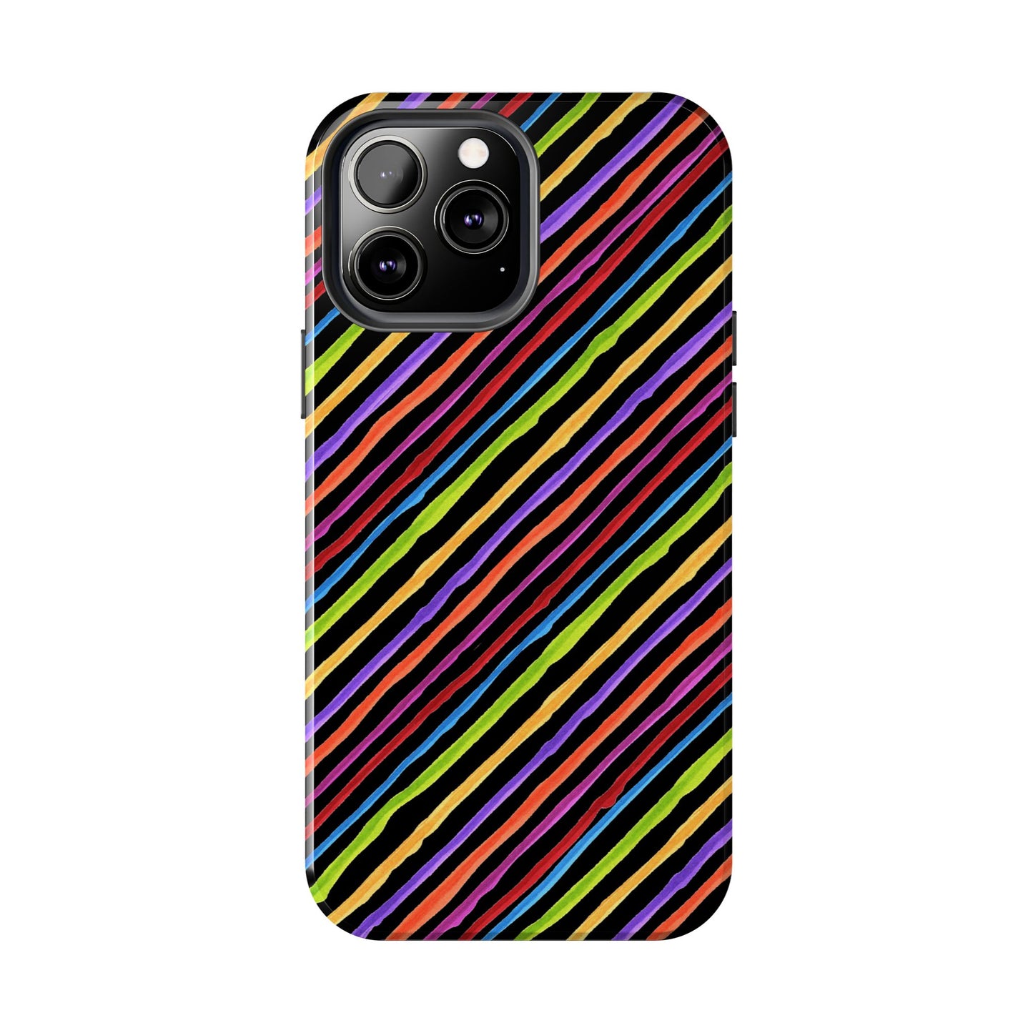 Quirky Bias Stripe Black Phone Case