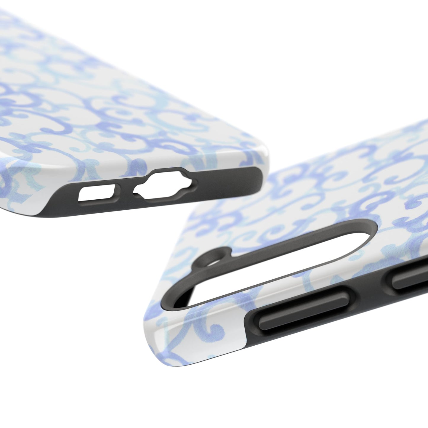 Scrollie White / Blue Phone Case