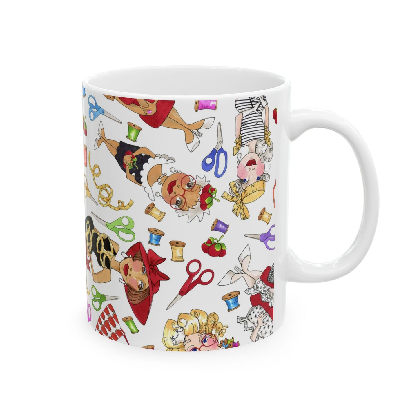 Sew Tossed White Cup