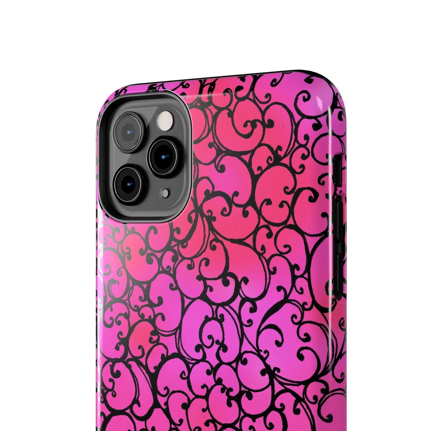 Scrollie Cerise / Black Phone Case