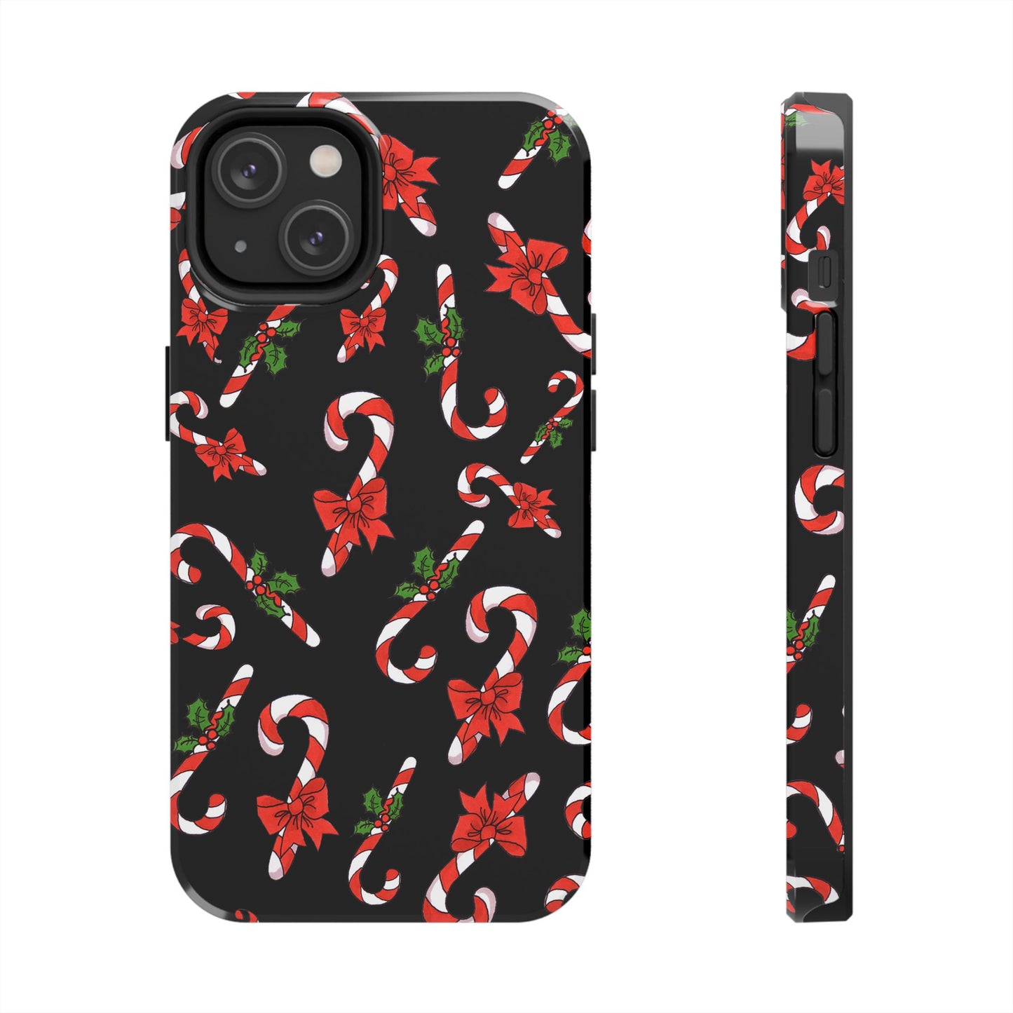 Candy Cane Crowd Black Phone Case