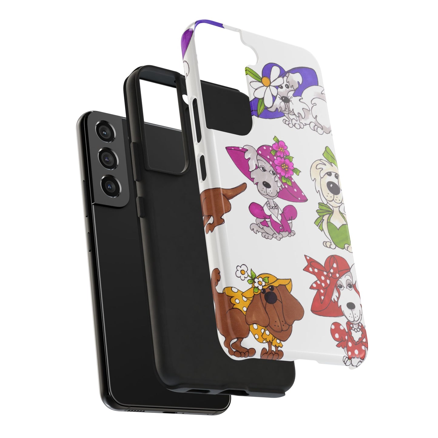 Fancy Dog Line Up White Phone Case