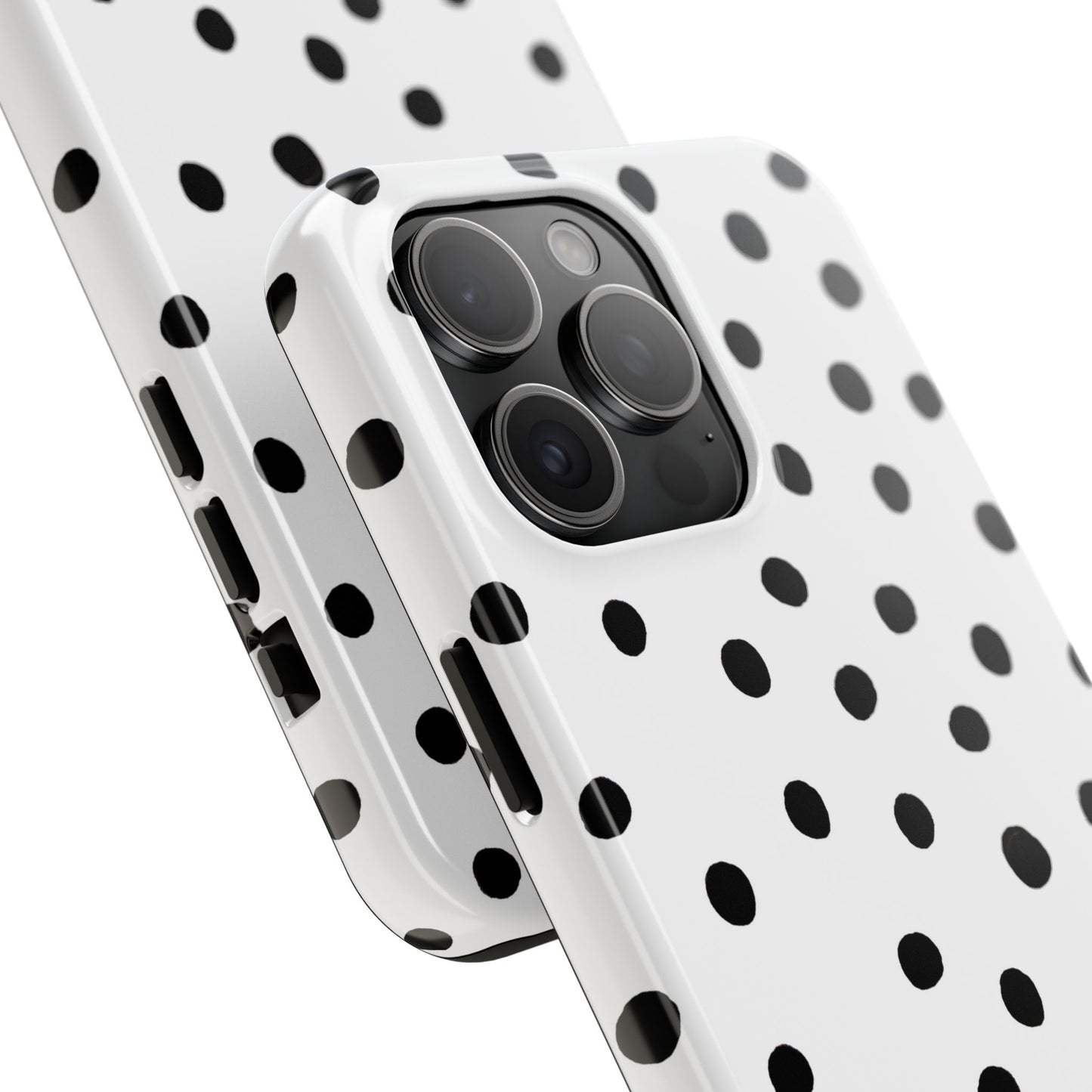 Dot White / Black Phone Case