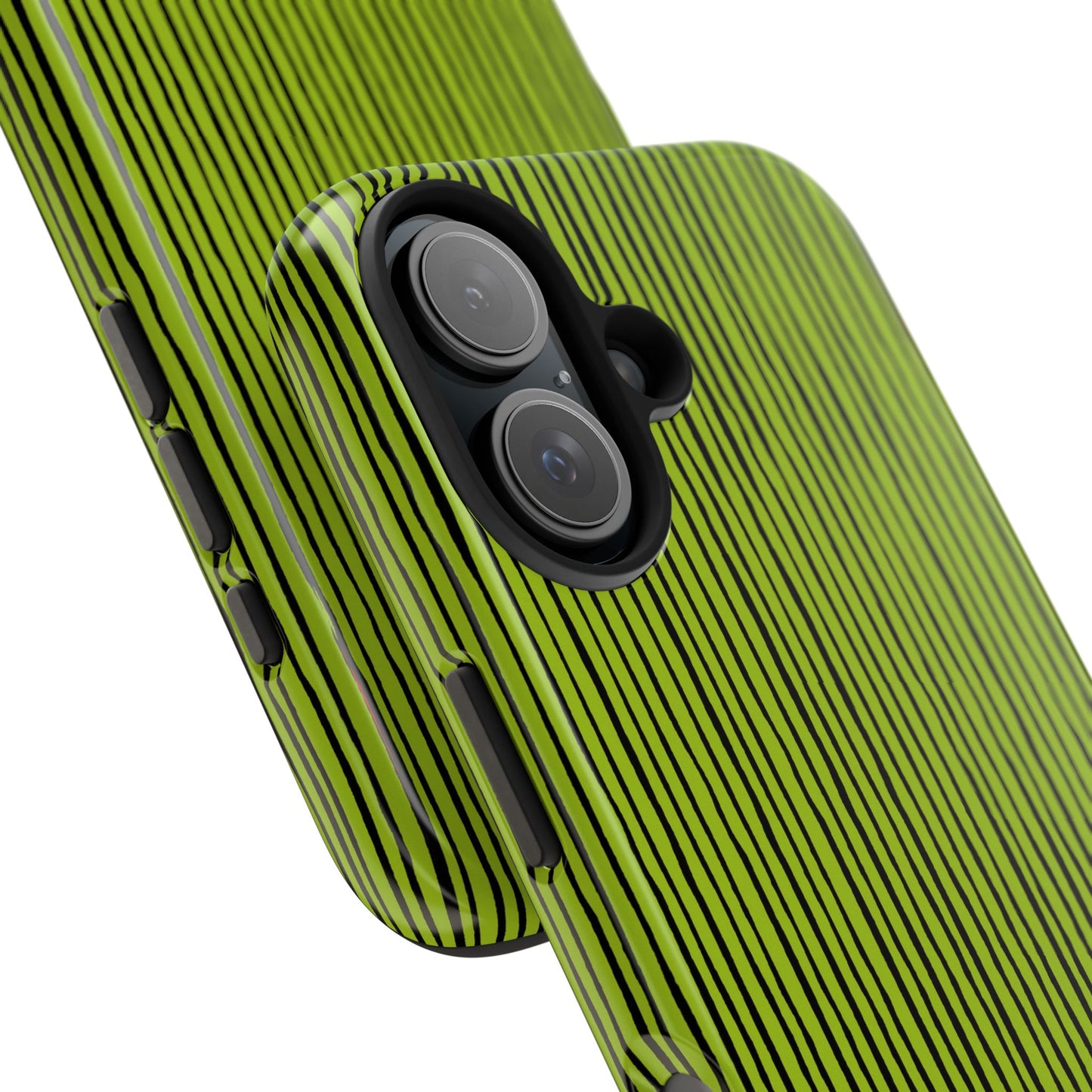 Quirky Pin Stripe Green / Black Phone Case